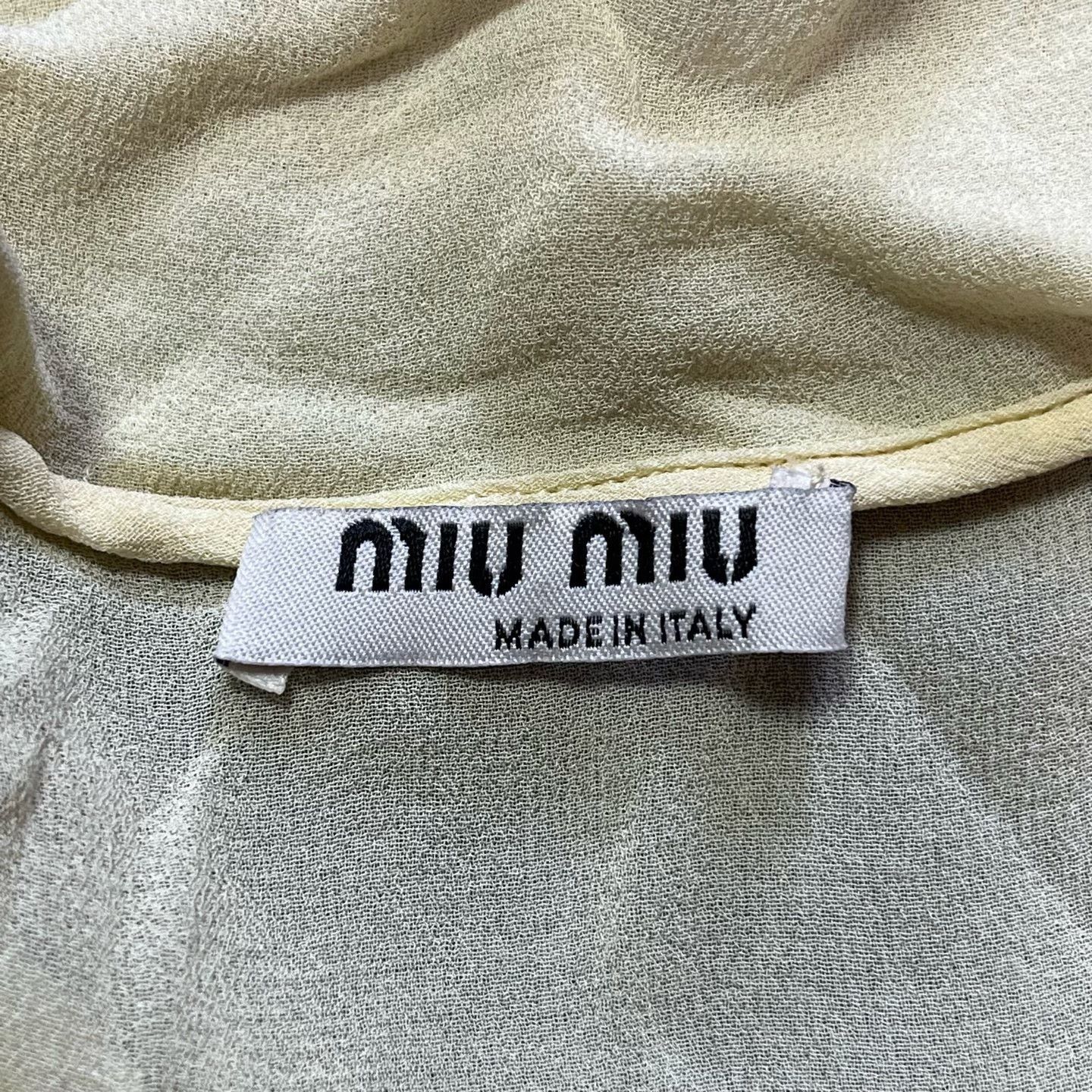 Miu Miu Miu Miu Silk Yellow Button Up 42 Women Size M / US 6-8 / IT 42-44 - 3 Thumbnail