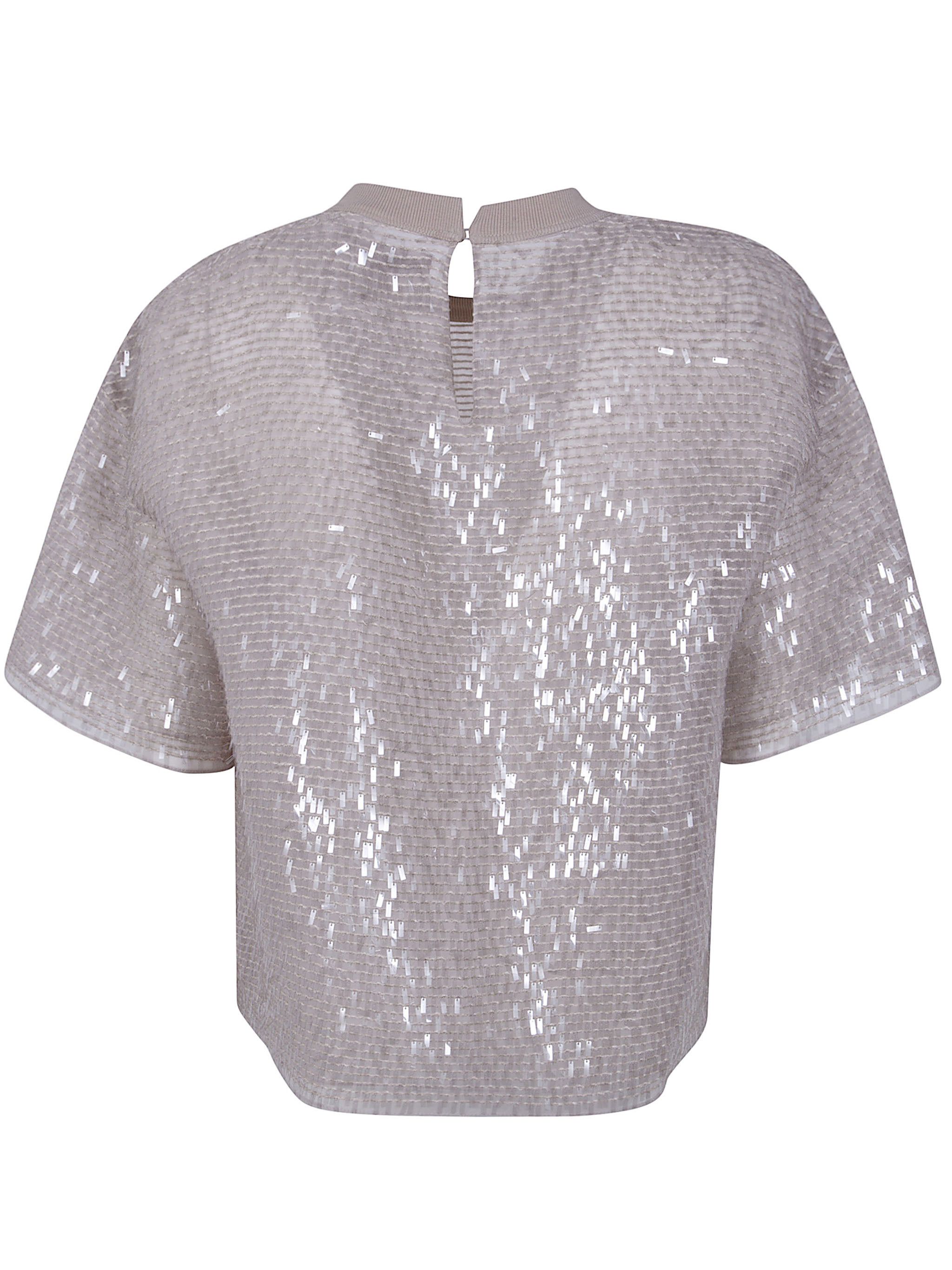 Brunello Cucinelli SEQUINS BLOUSE Size L / US 10 / IT 46 - 2 Thumbnail