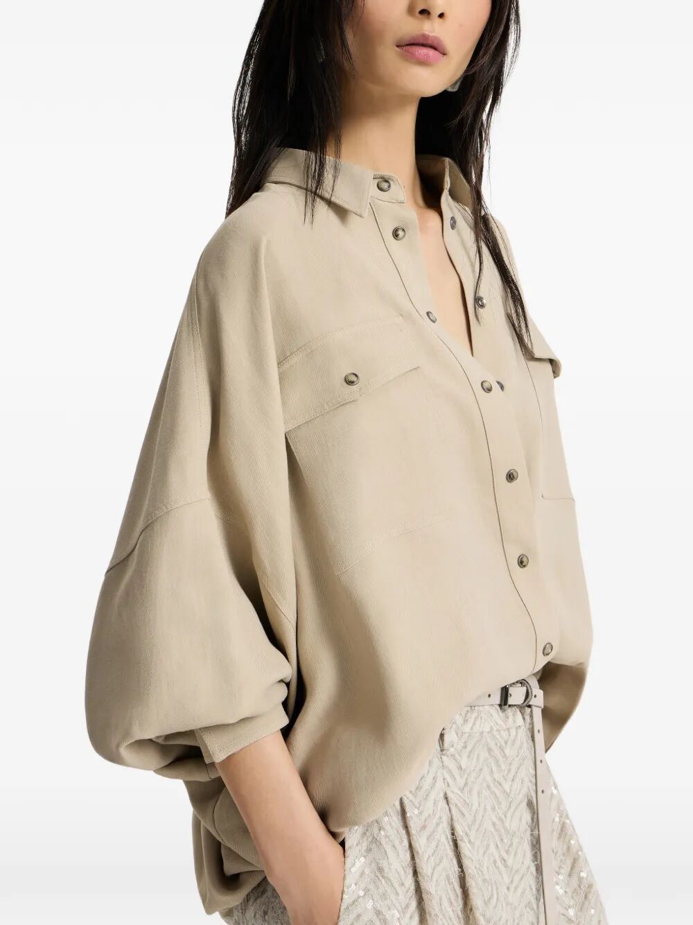 Brunello Cucinelli LONG SLEEVES OVERSIZED SHIRT Size L / US 10 / IT 46 - 5 Thumbnail