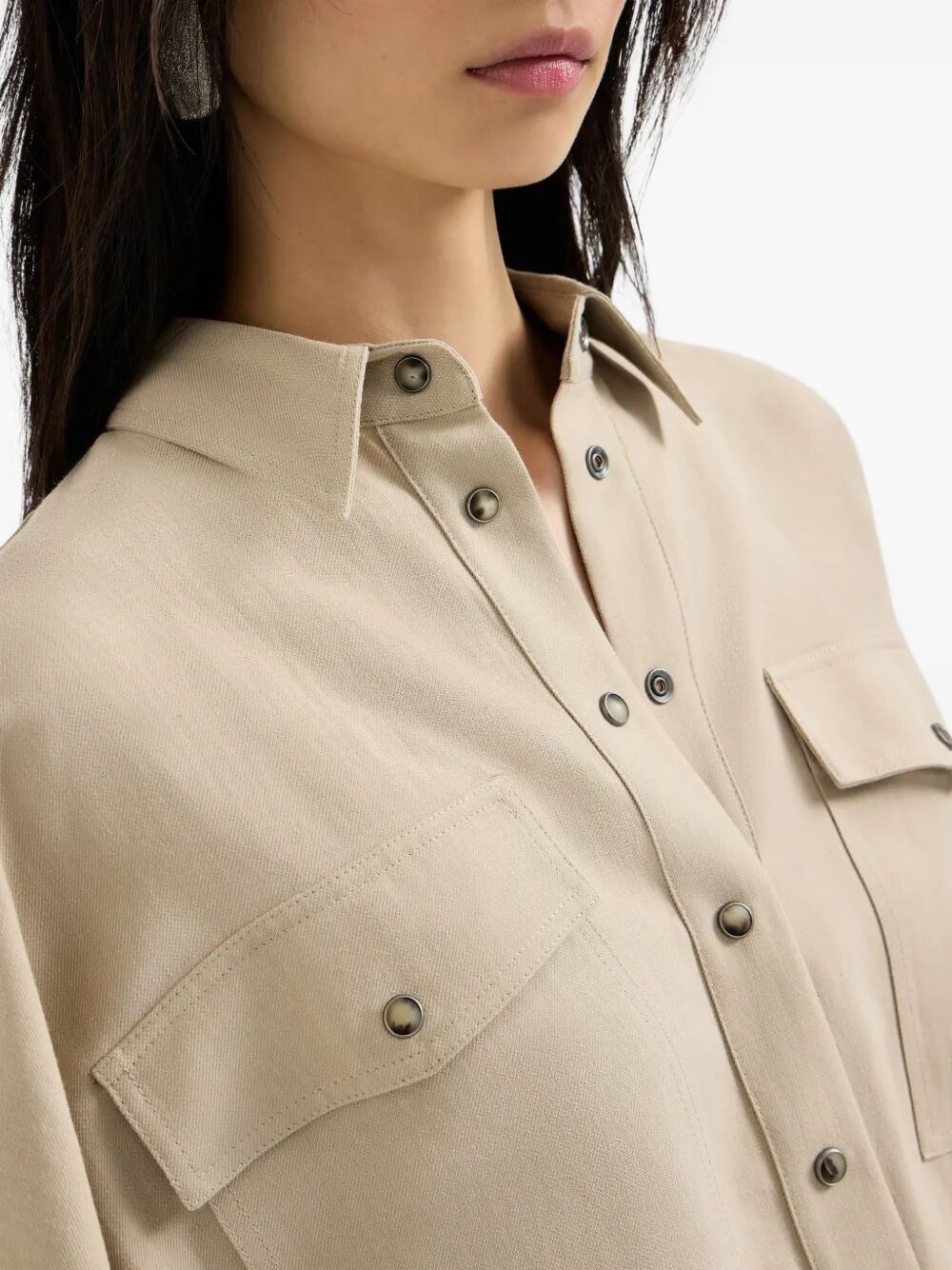 Brunello Cucinelli LONG SLEEVES OVERSIZED SHIRT Size S / US 4 / IT 40 - 4 Thumbnail