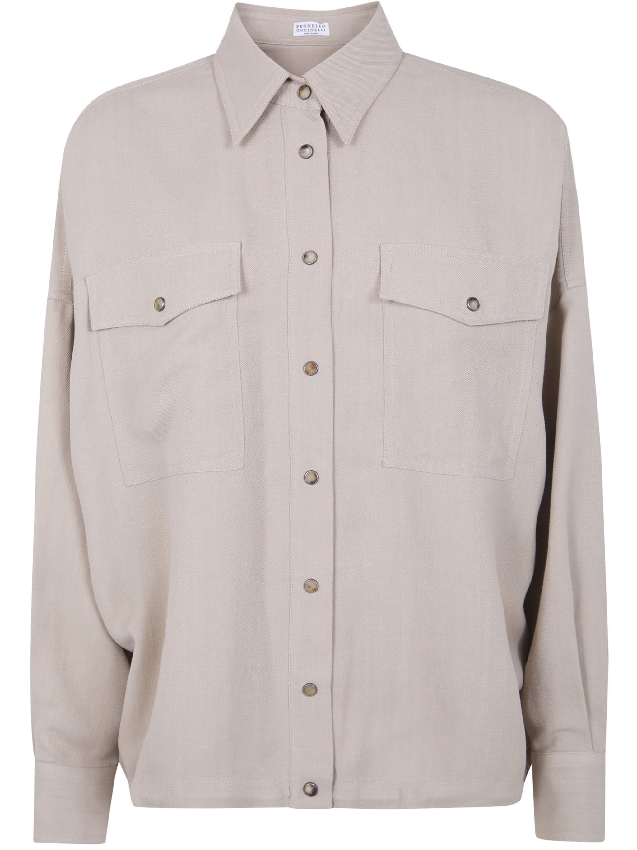 Brunello Cucinelli LONG SLEEVES OVERSIZED SHIRT Size S / US 4 / IT 40 - 7 Thumbnail