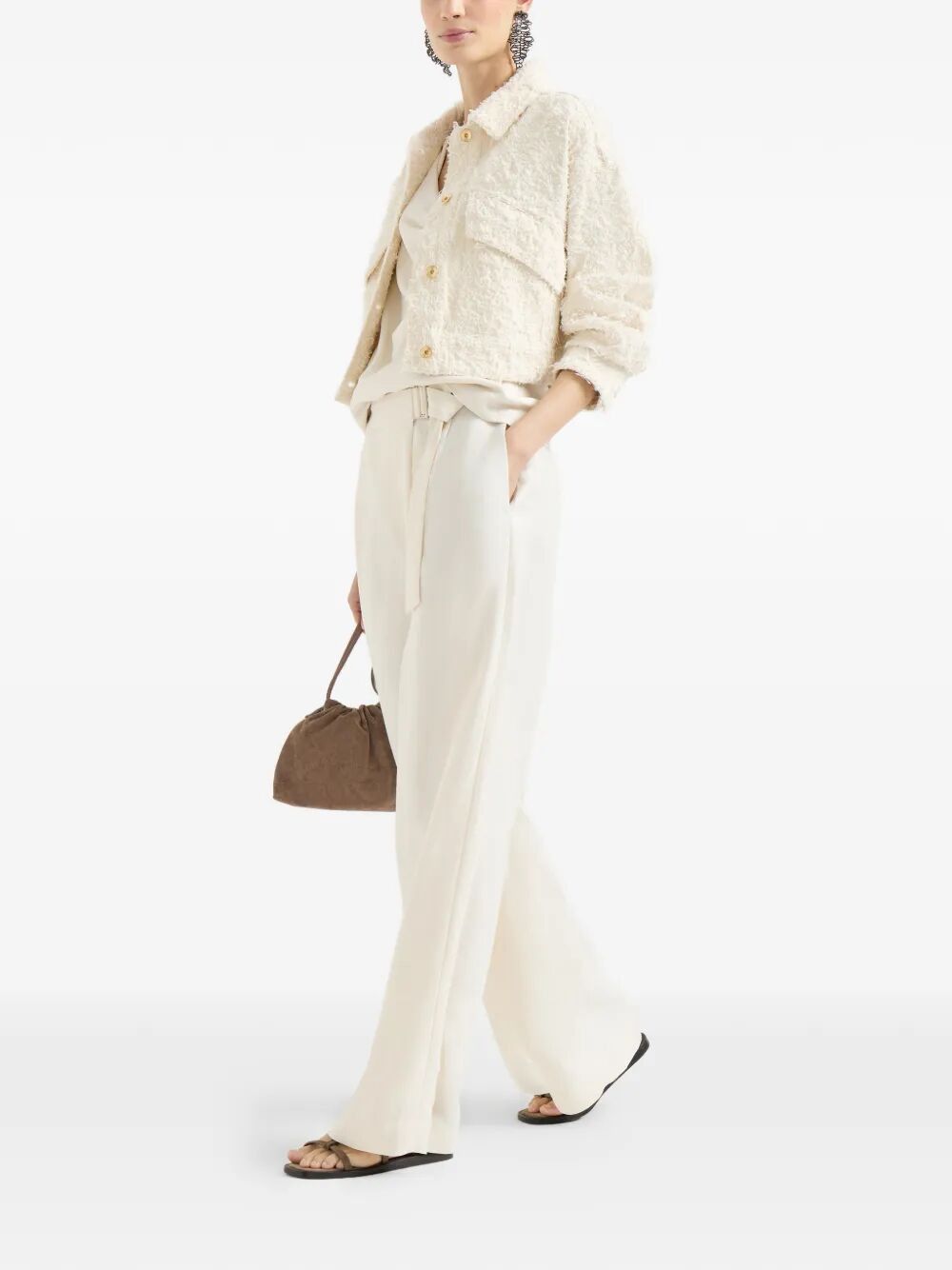 Brunello Cucinelli WIDE LEG PANTS Size 28" / US 6 / IT 42 - 5 Thumbnail