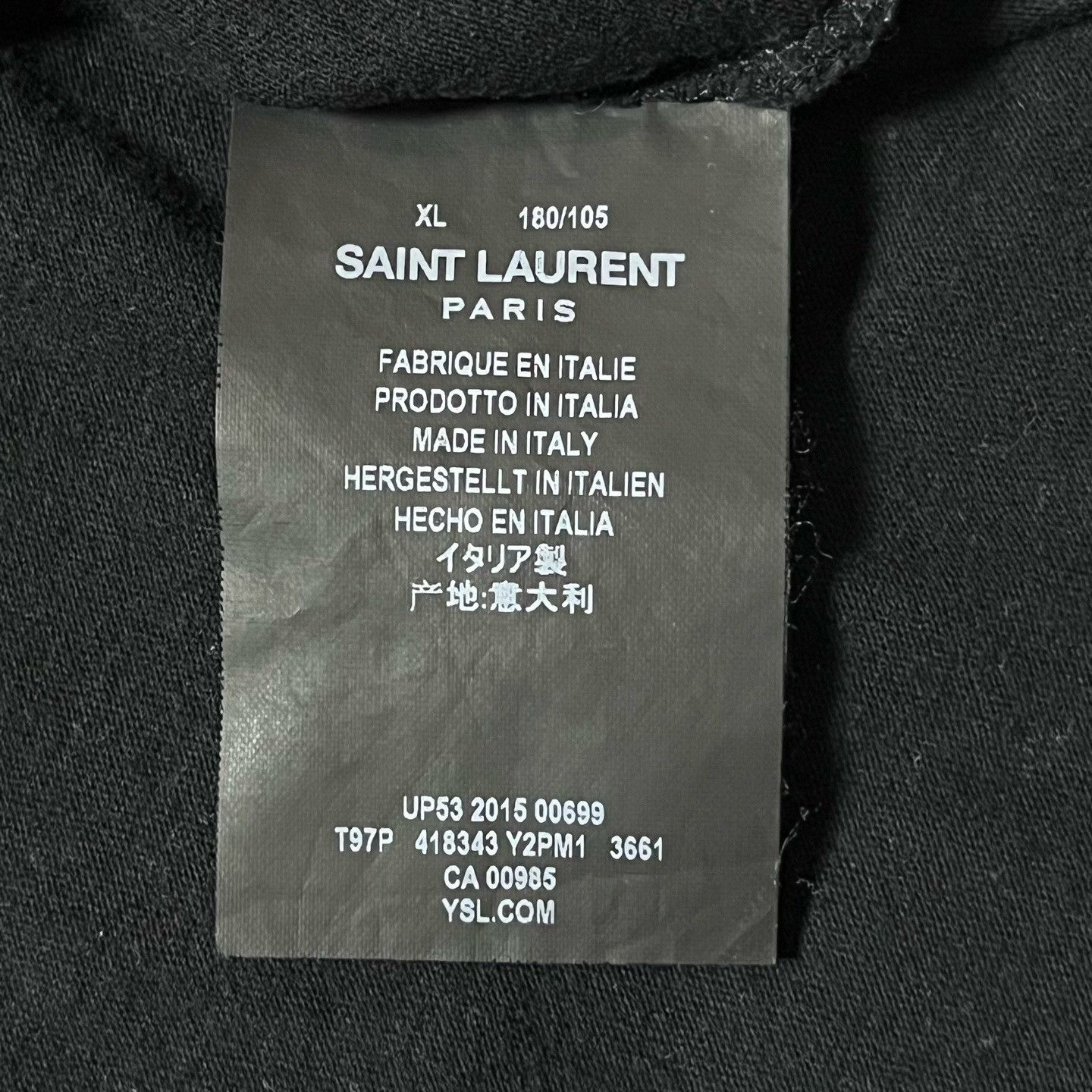 Saint Laurent Paris Saint Laurent Paris Black T-Shirt XL Men Size US XL / EU 56 / 4 - 4 Thumbnail