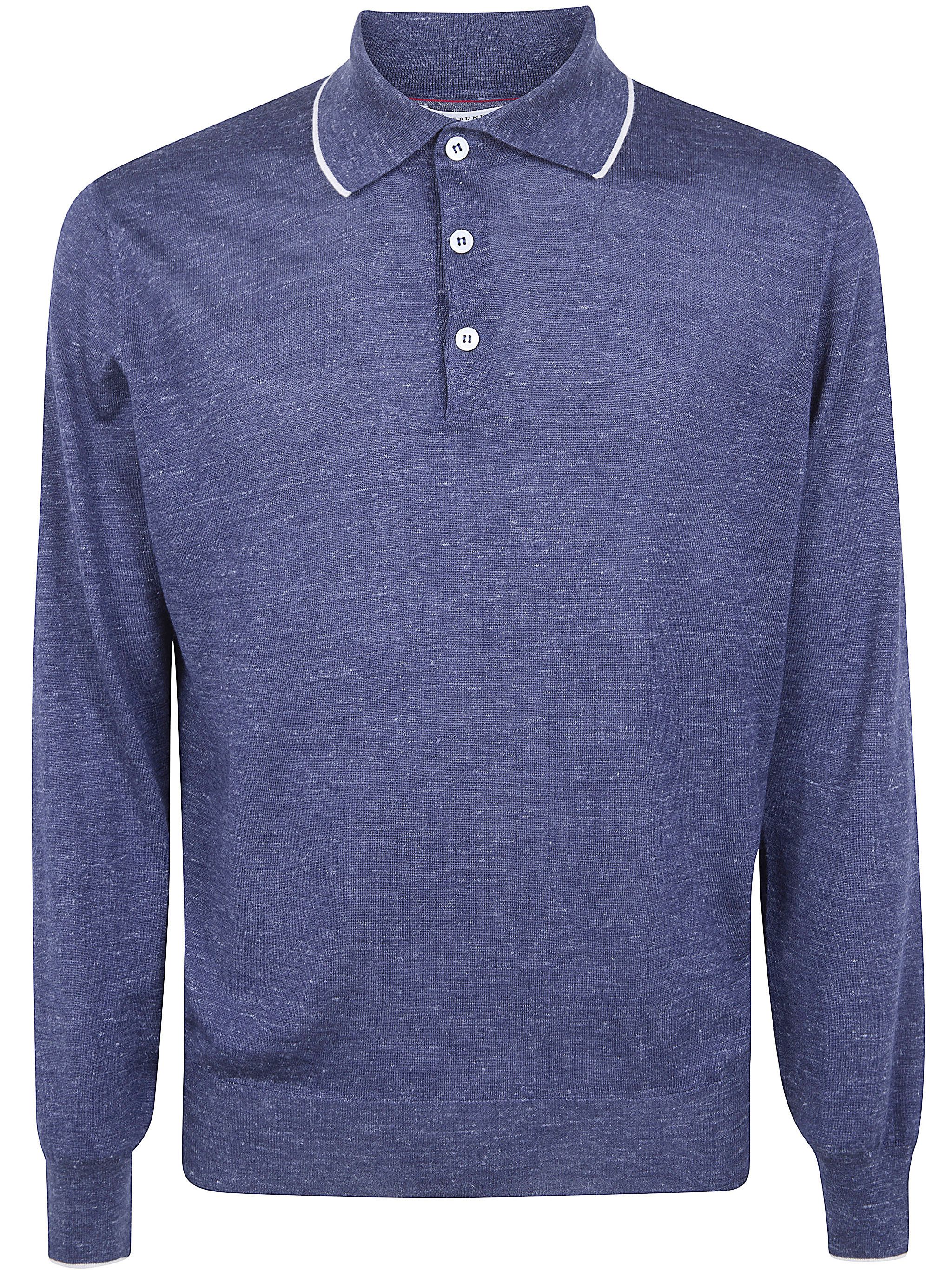 Brunello Cucinelli LONG SLEEVES POLO SHIRT Size US L / EU 52-54 / 3 - 6 Thumbnail