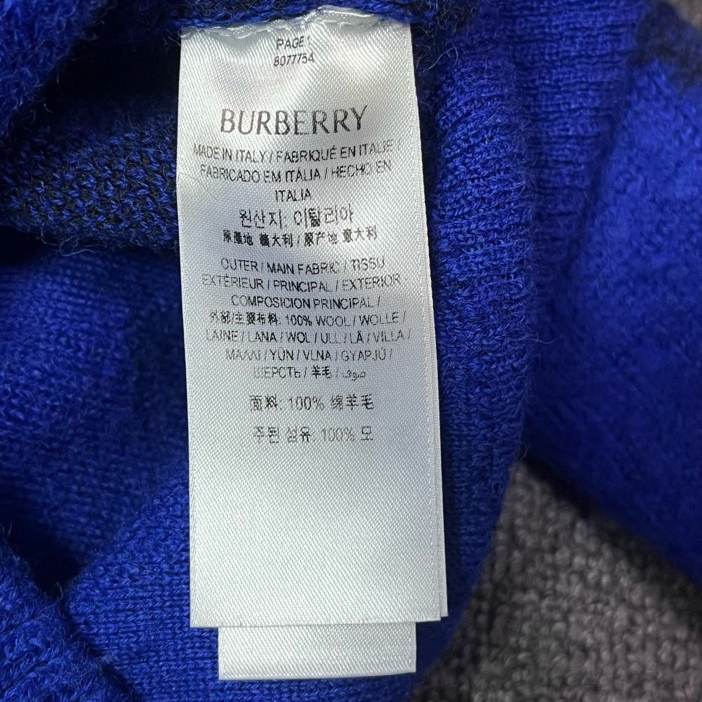 Burberry Burberry Wool Plaid Blue Sweater XL Men Size US XL / EU 56 / 4 - 5 Thumbnail