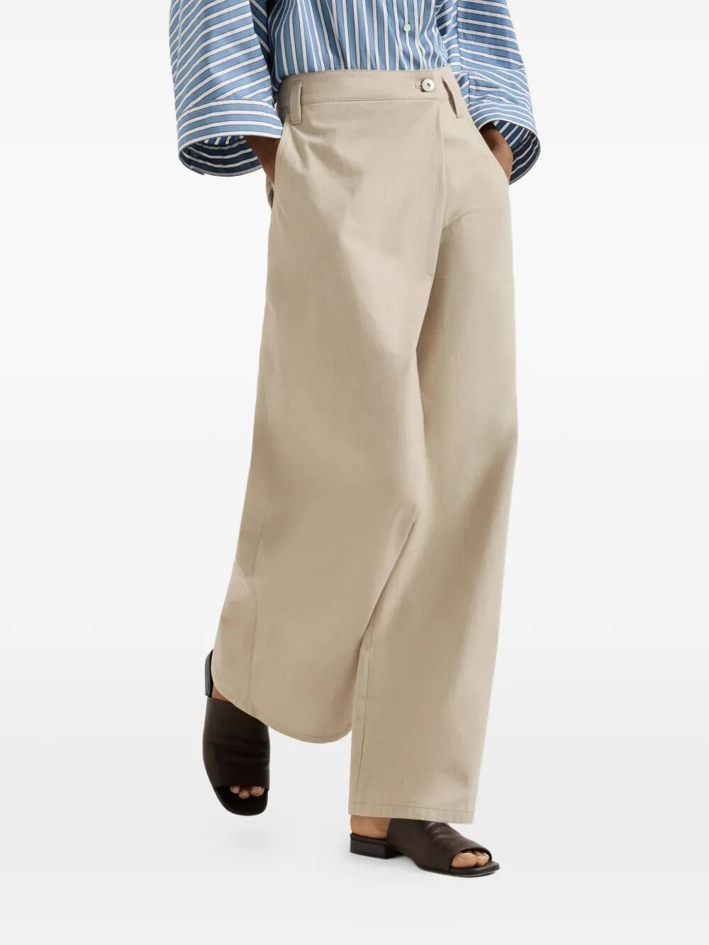 Brunello Cucinelli WIDE LEG ASYMETRICA PANTS Size 30" / US 8 / IT 44 - 4 Thumbnail