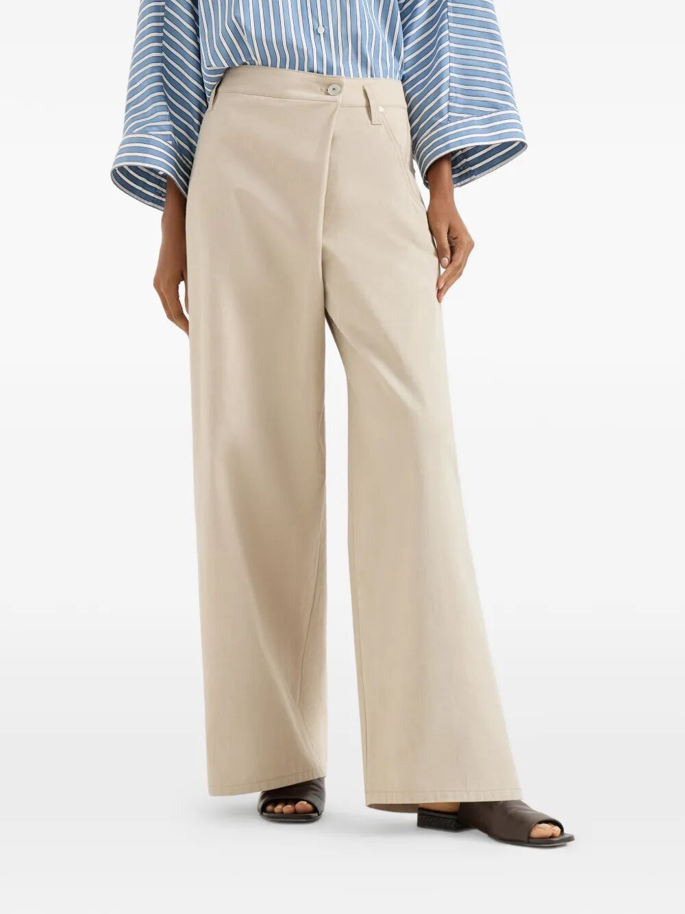 Brunello Cucinelli WIDE LEG ASYMETRICA PANTS Size 30" / US 8 / IT 44 - 3 Thumbnail