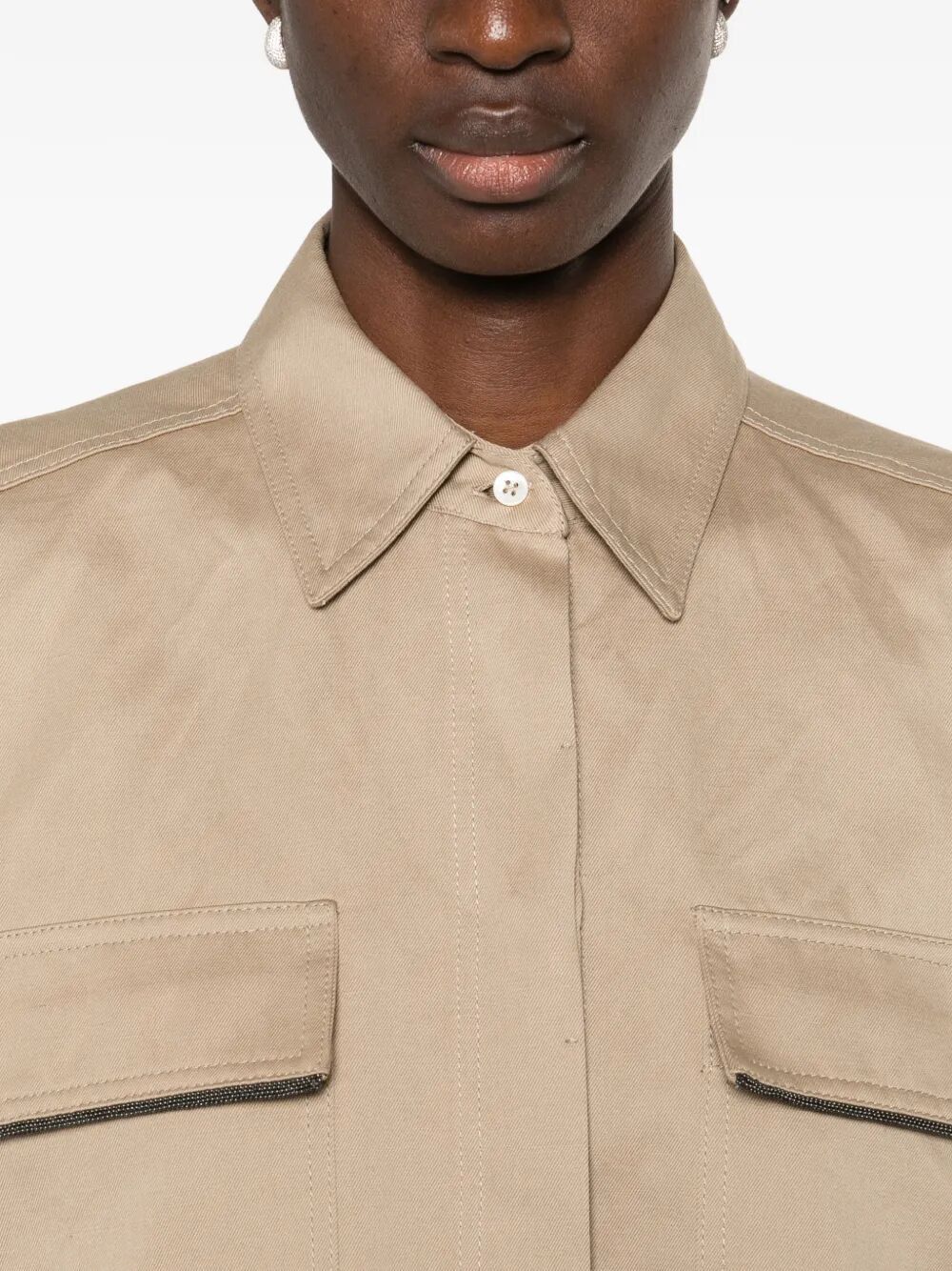 Brunello Cucinelli SAFARI OVERSIZED SHIRT Size M / US 6-8 / IT 42-44 - 5 Thumbnail