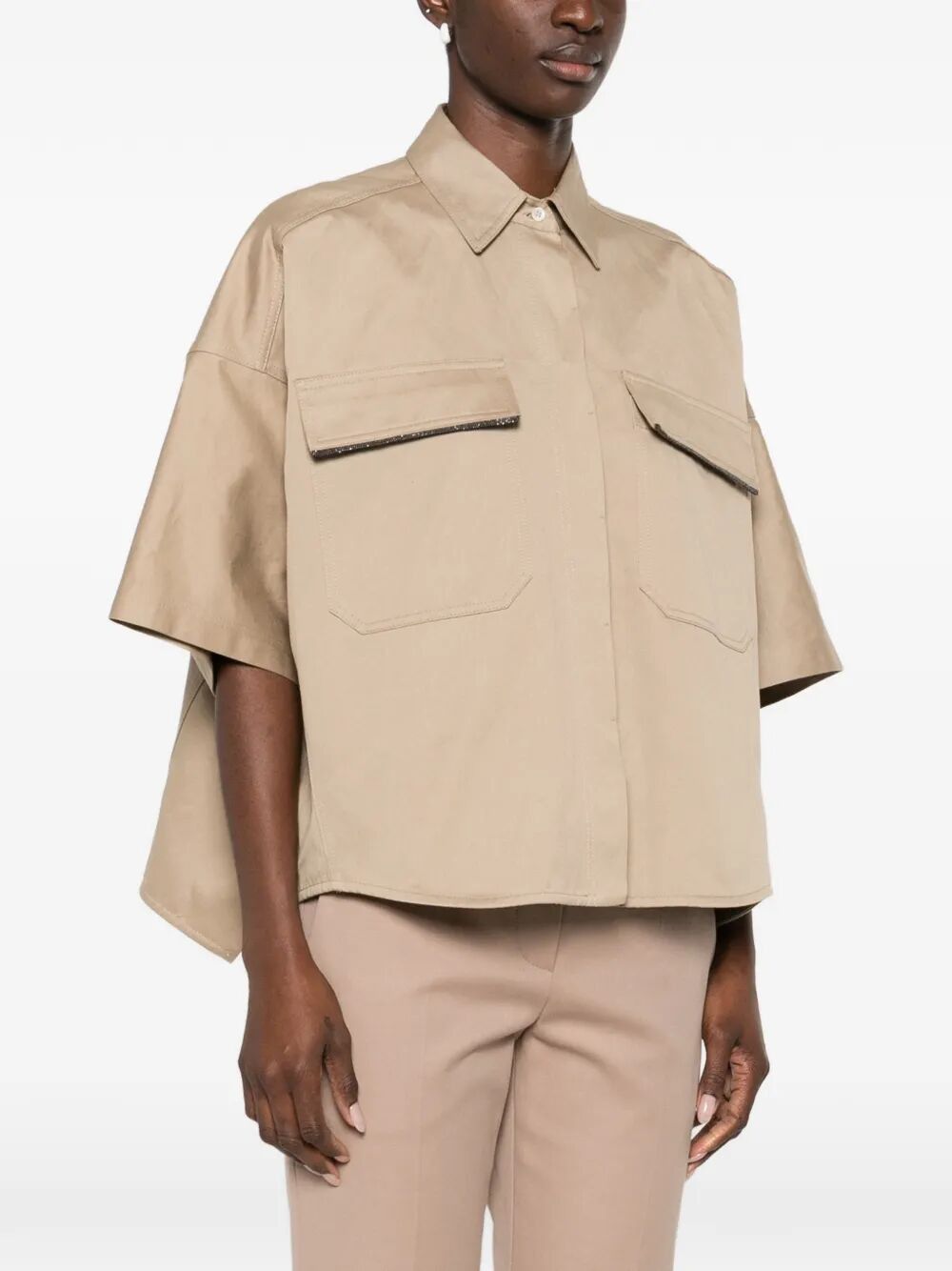 Brunello Cucinelli SAFARI OVERSIZED SHIRT Size M / US 6-8 / IT 42-44 - 2 Thumbnail