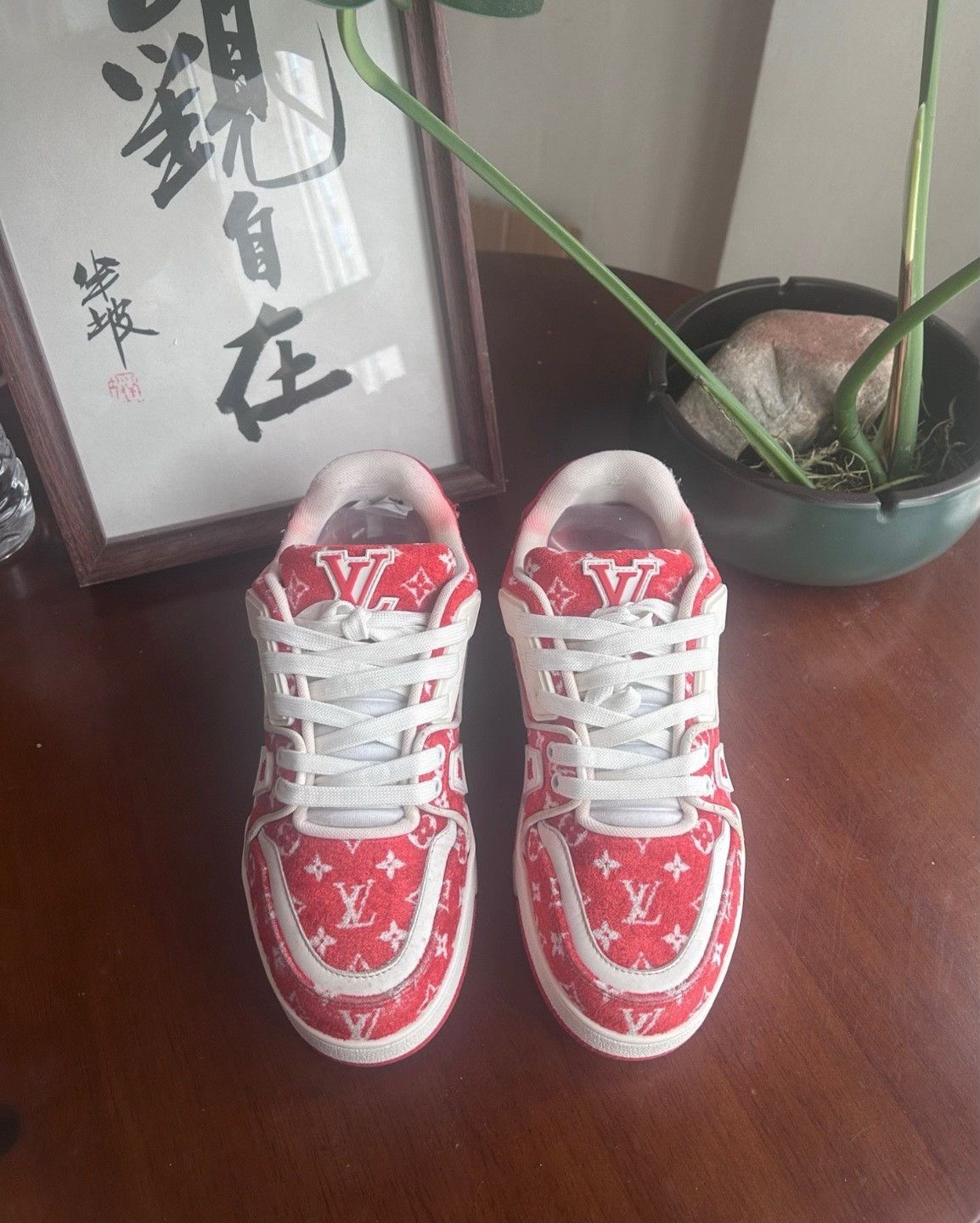 Louis Vuitton Louis Vuitton Training Red Lowtop Sneakers 38 Women Size US 7.5 / IT 37.5 - 2 Thumbnail