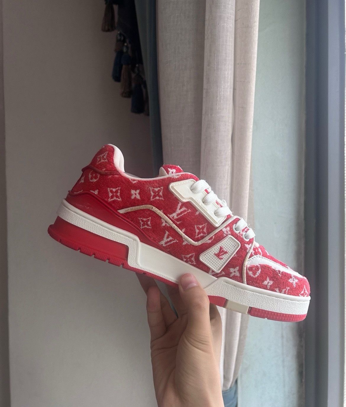 Louis Vuitton Louis Vuitton Training Red Lowtop Sneakers 38 Women Size US 7.5 / IT 37.5 - 7 Thumbnail