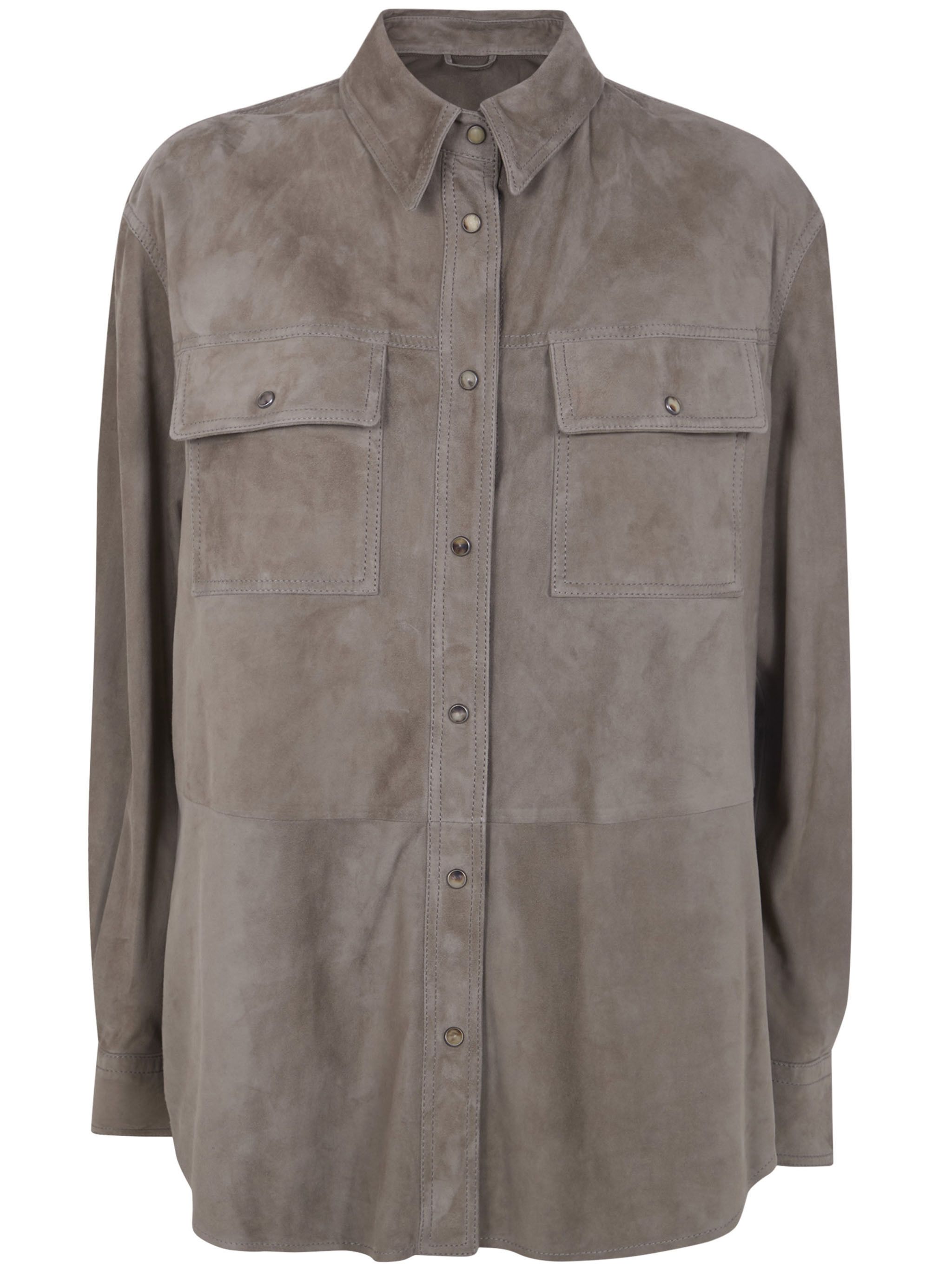 Brunello Cucinelli LEATHER SHIRT Size M / US 6-8 / IT 42-44 - 6 Thumbnail