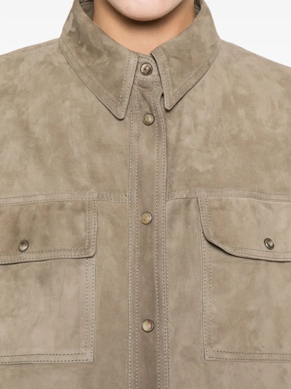 Brunello Cucinelli LEATHER SHIRT Size M / US 6-8 / IT 42-44 - 5 Thumbnail