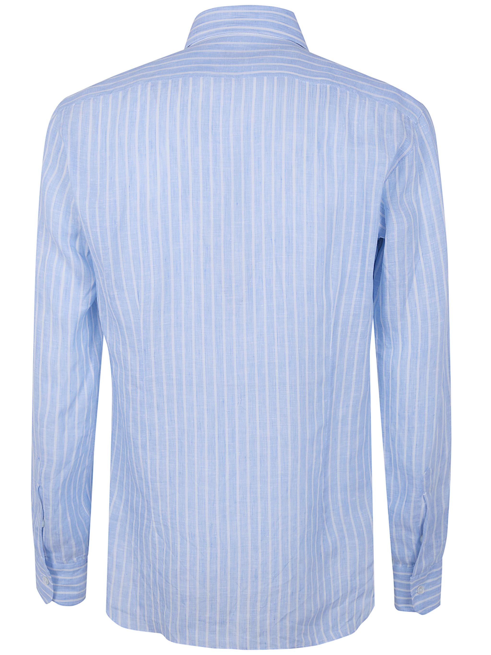 Barba Napoli CLASSIC LINEN STRIPES SHIRT Size US XXL / EU 58 / 5 - 2 Thumbnail