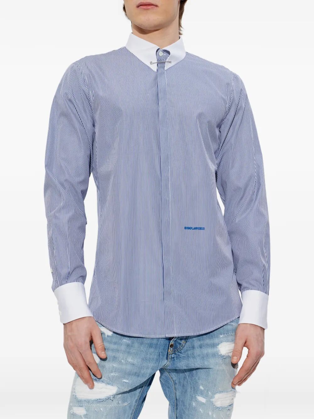 Dsquared2 "EASY" SLIM PIN COLLAR SHIRT Size US XL / EU 56 / 4 - 6 Thumbnail
