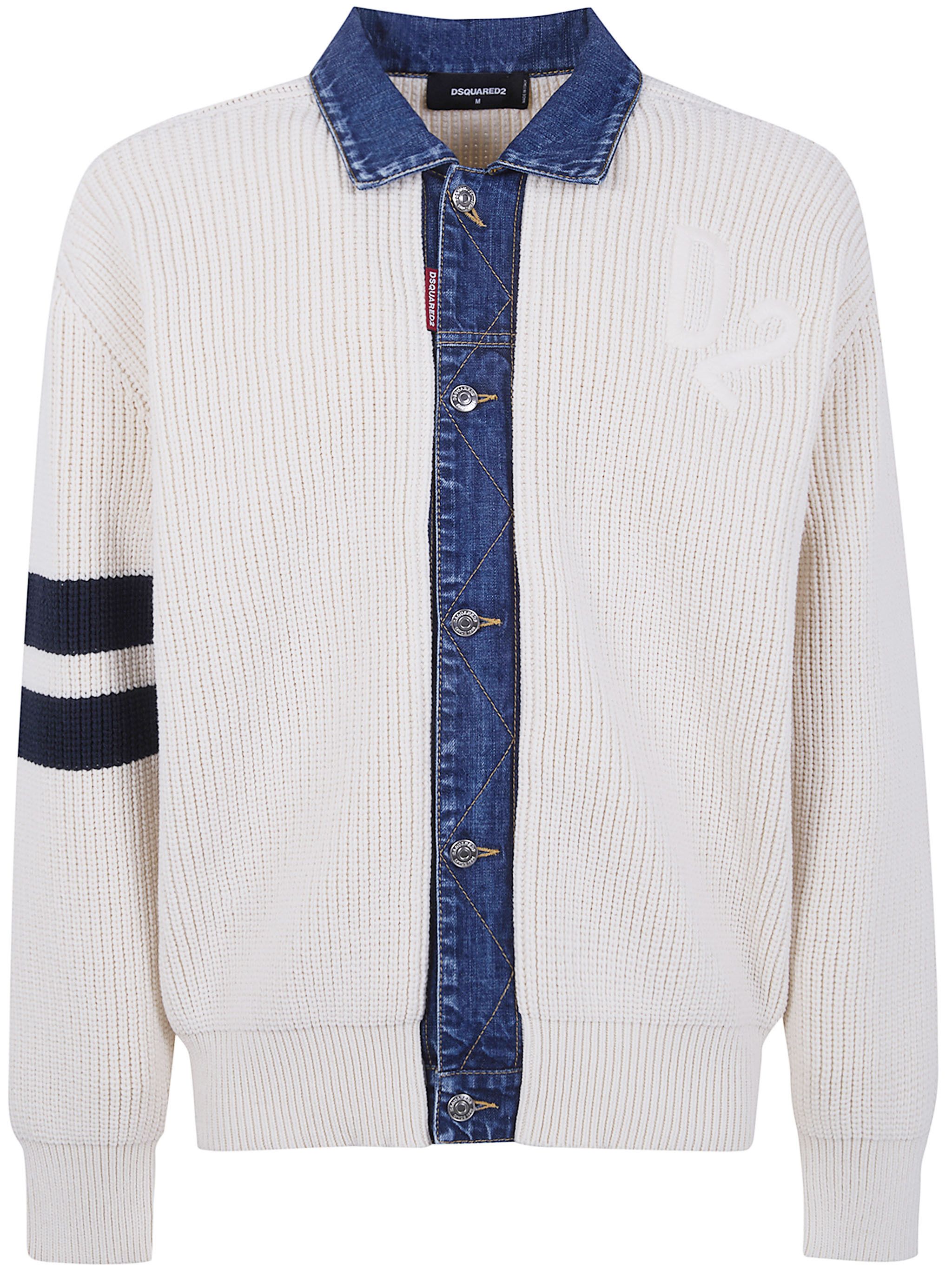 Dsquared2 DENIM MIX D2 KNIT CARDIGAN Size US L / EU 52-54 / 3 - 5 Thumbnail
