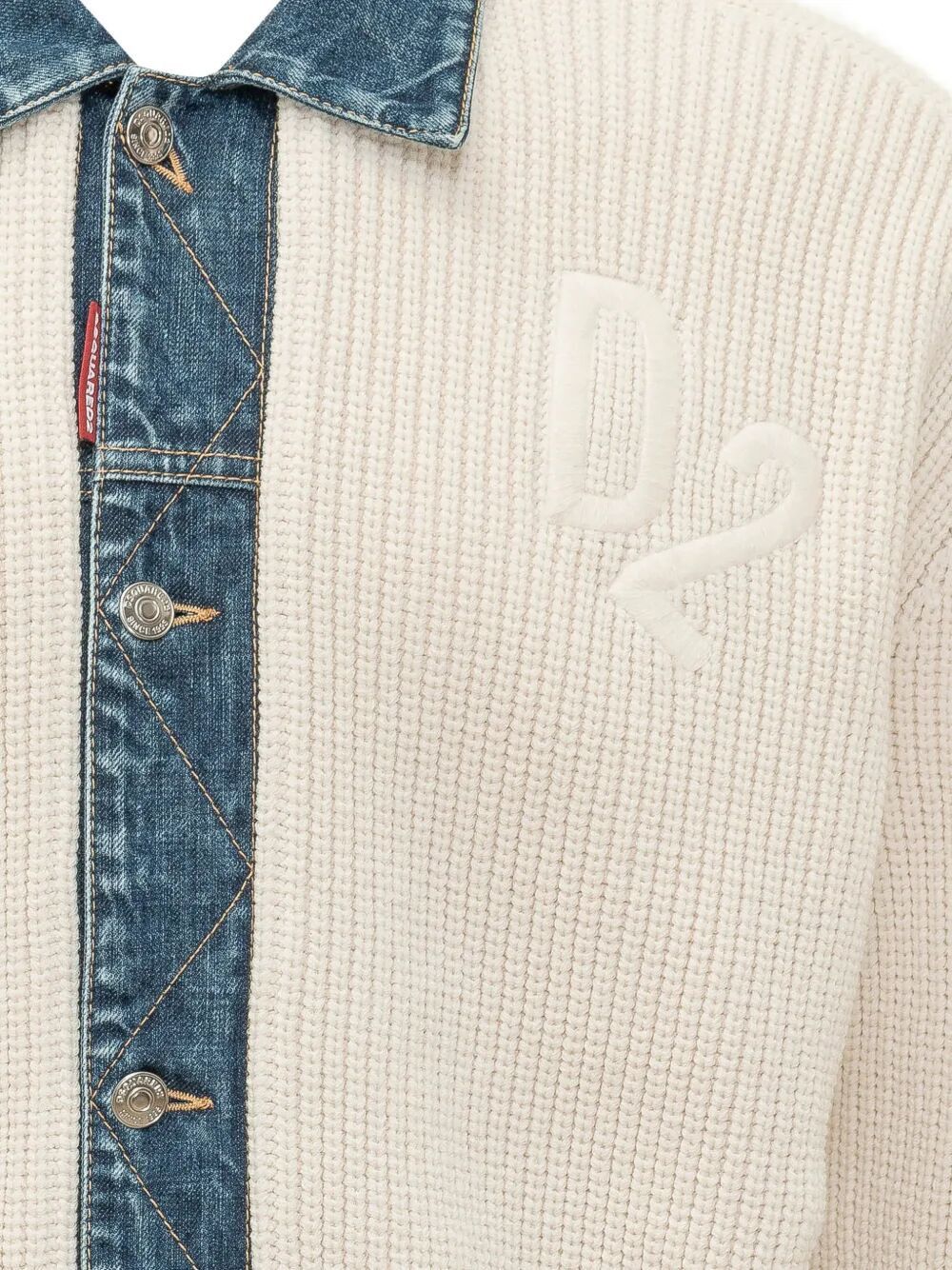 Dsquared2 DENIM MIX D2 KNIT CARDIGAN Size US L / EU 52-54 / 3 - 3 Thumbnail
