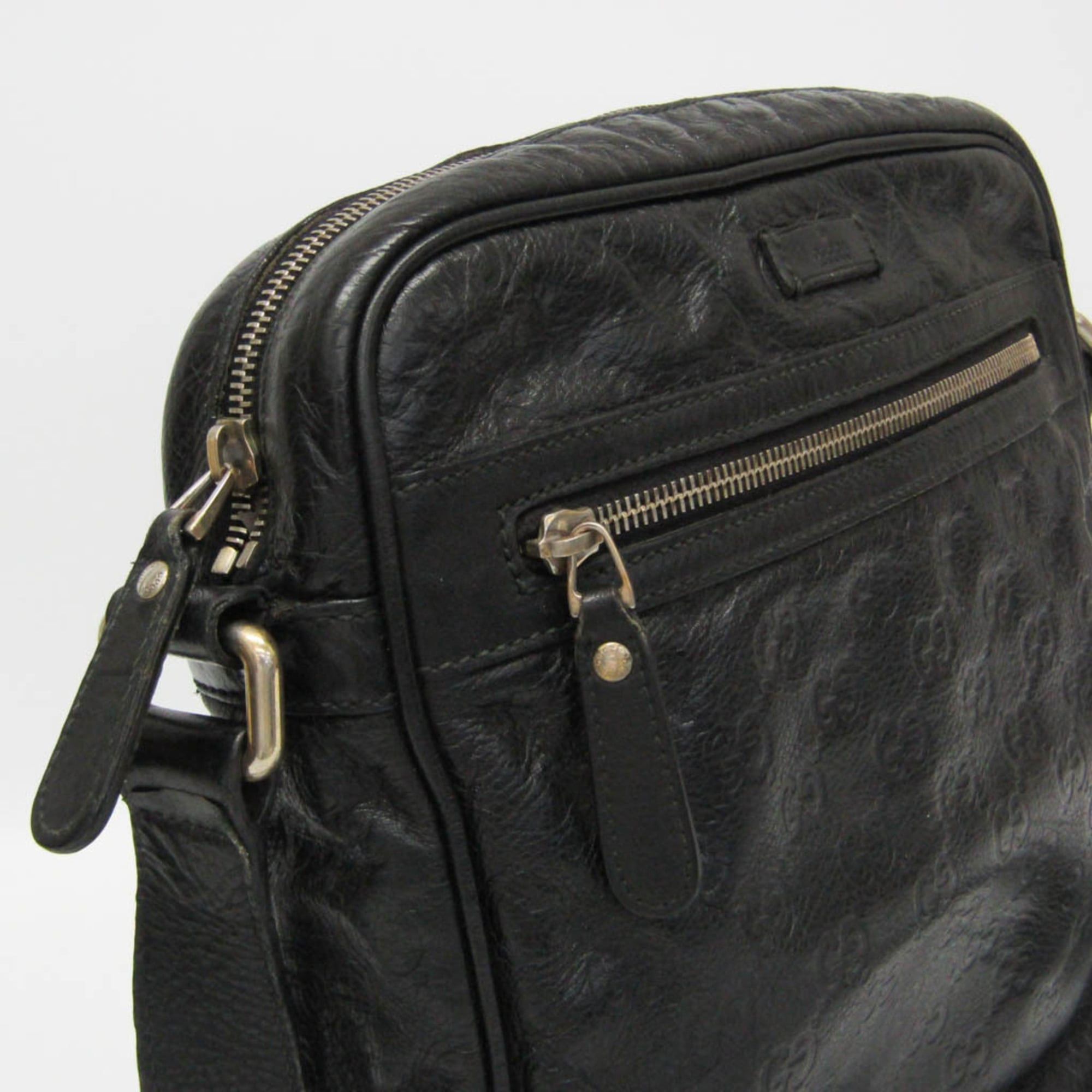 Gucci Gucci Guccissima 201448 Women's Leather Shoulder Bag Black Size ONE SIZE - 8 Thumbnail