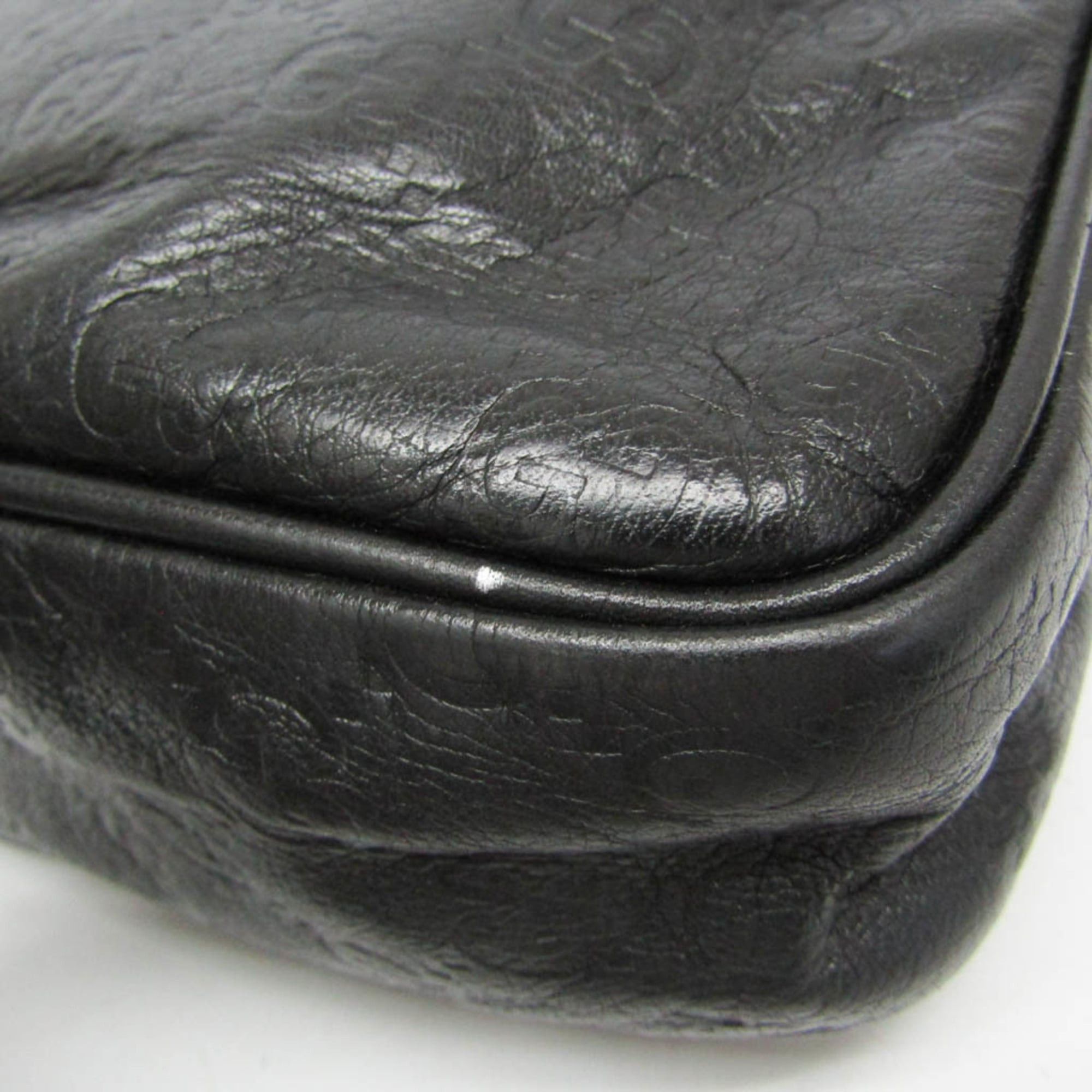 Gucci Gucci Guccissima 201448 Women's Leather Shoulder Bag Black Size ONE SIZE - 4 Thumbnail
