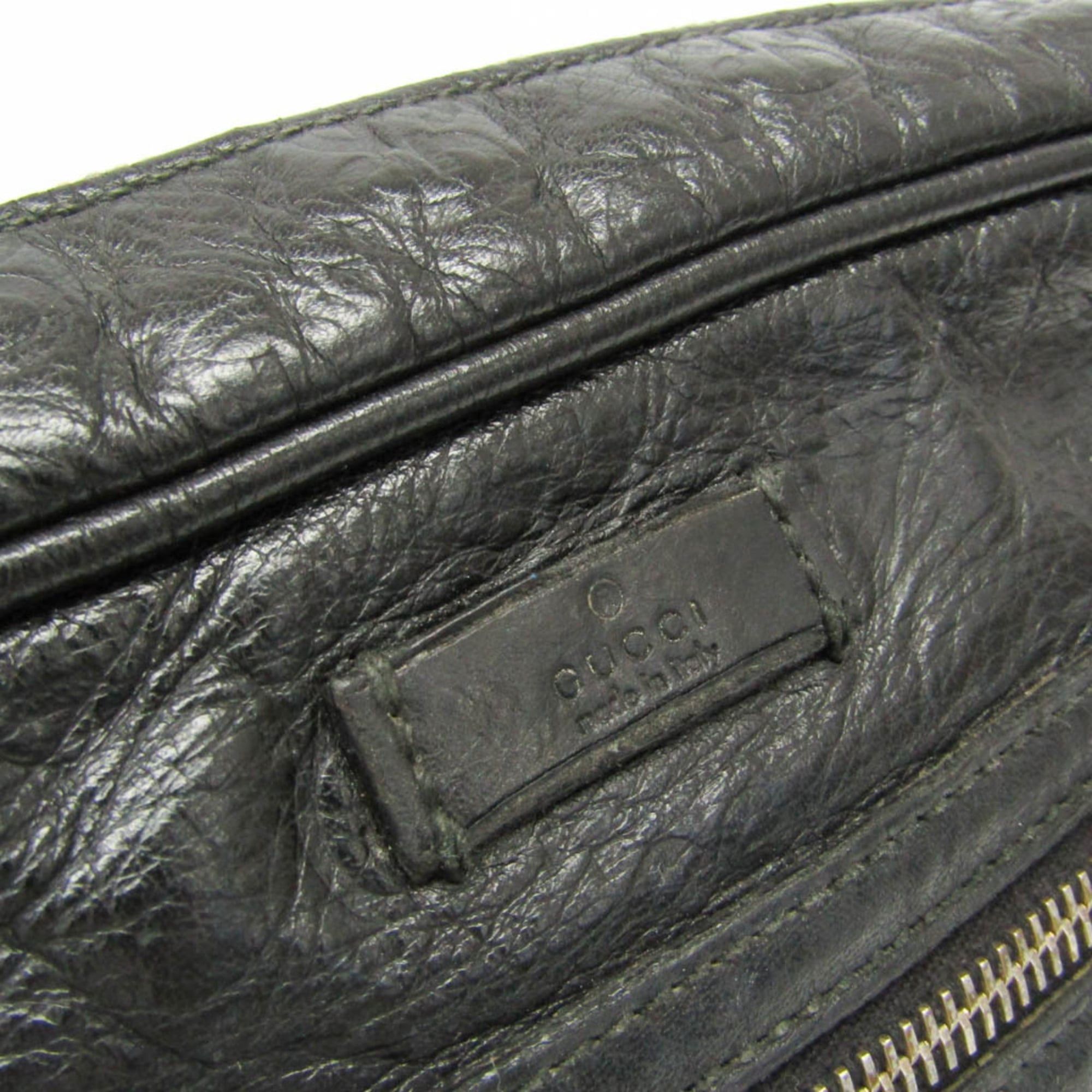 Gucci Gucci Guccissima 201448 Women's Leather Shoulder Bag Black Size ONE SIZE - 9 Thumbnail