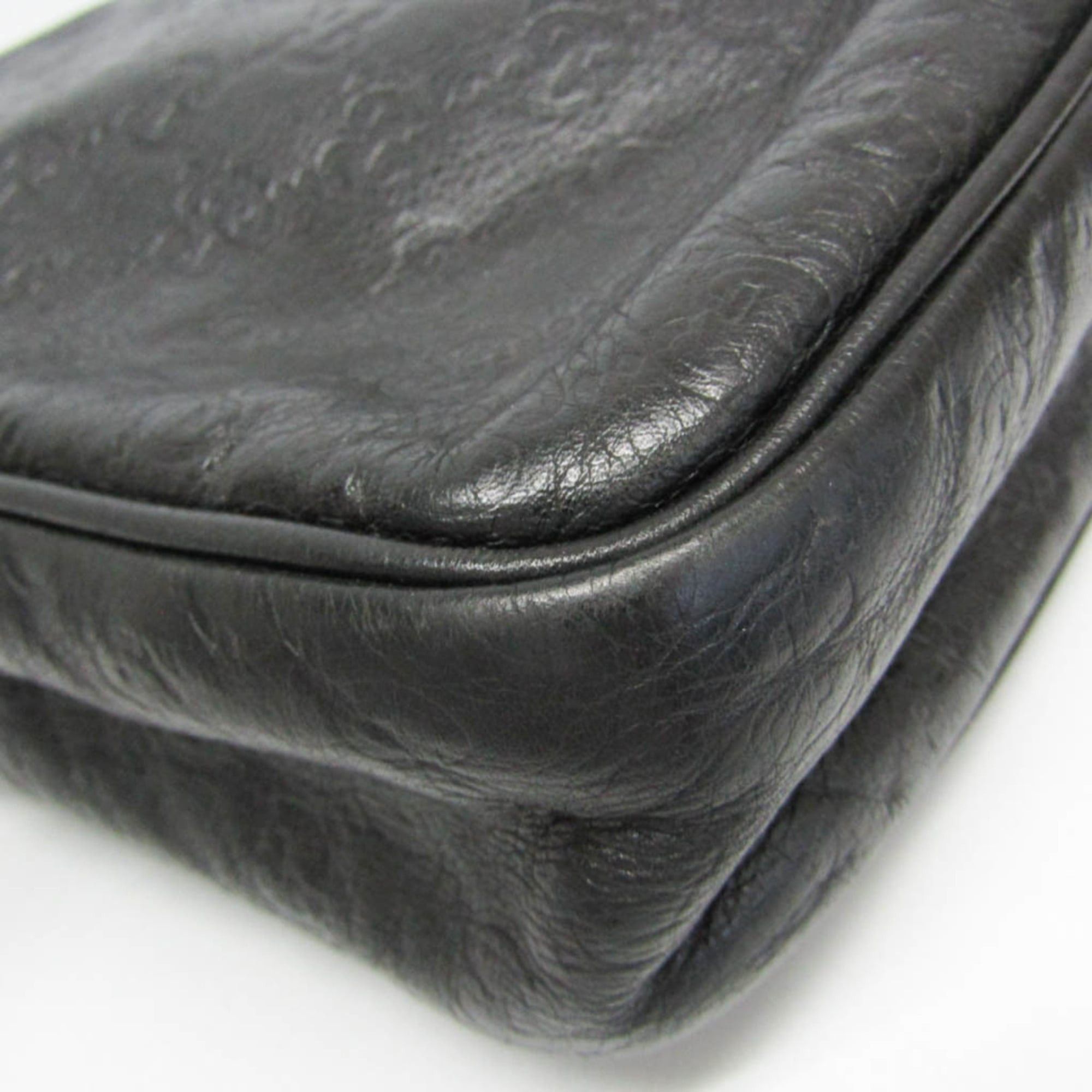 Gucci Gucci Guccissima 201448 Women's Leather Shoulder Bag Black Size ONE SIZE - 5 Thumbnail