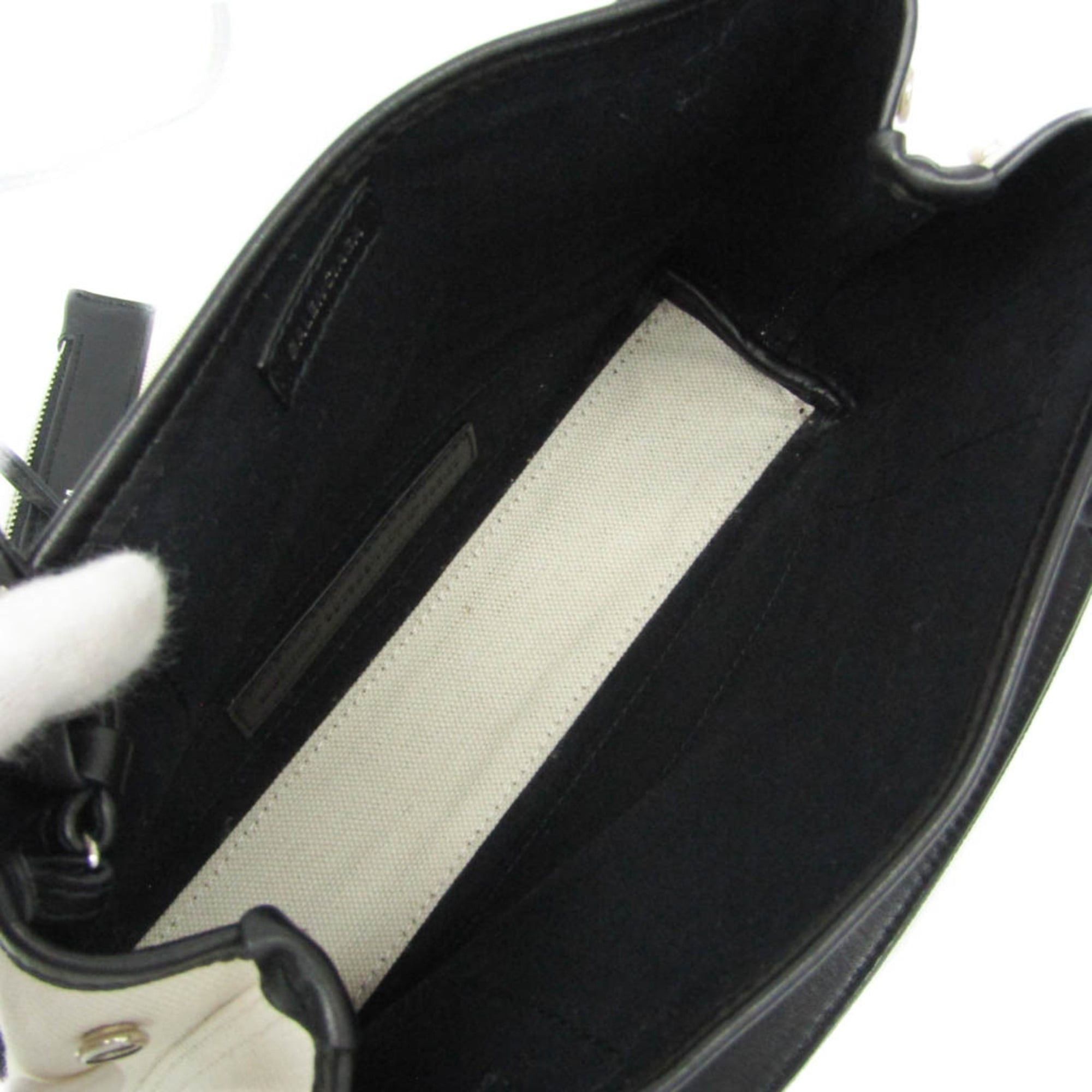 Balenciaga Balenciaga Navy Cabas XS 390346 Women's Canvas,Leather Handbag,Shoulder Bag Black,Cream Size ONE SIZE - 4 Thumbnail