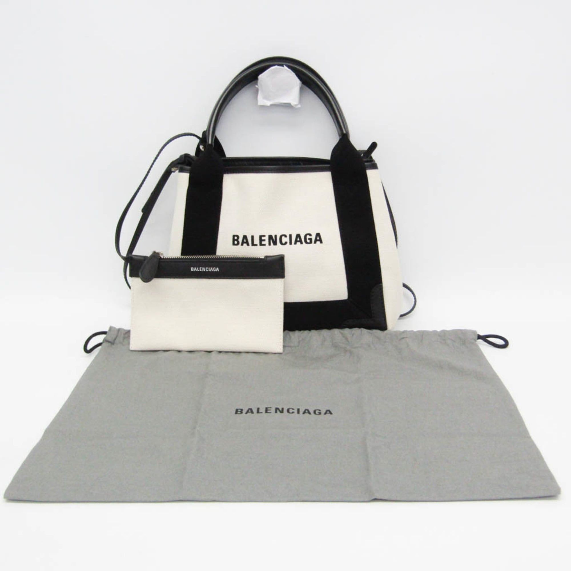 Balenciaga Balenciaga Navy Cabas XS 390346 Women's Canvas,Leather Handbag,Shoulder Bag Black,Cream Size ONE SIZE - 2 Thumbnail