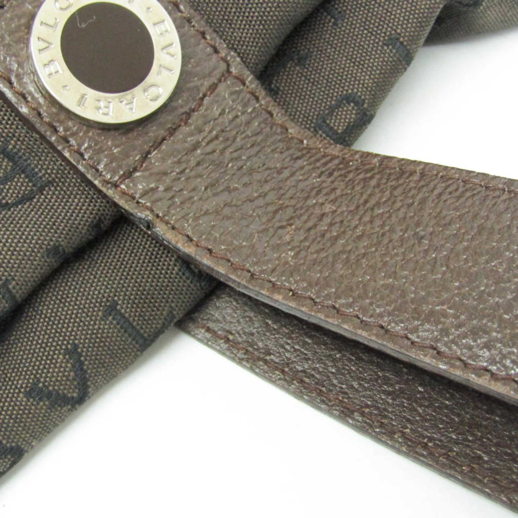 Bvlgari Bvlgari Logomania Sophia Large Tote Women's Canvas,Leather Tote Bag Brown Size ONE SIZE - 9 Thumbnail