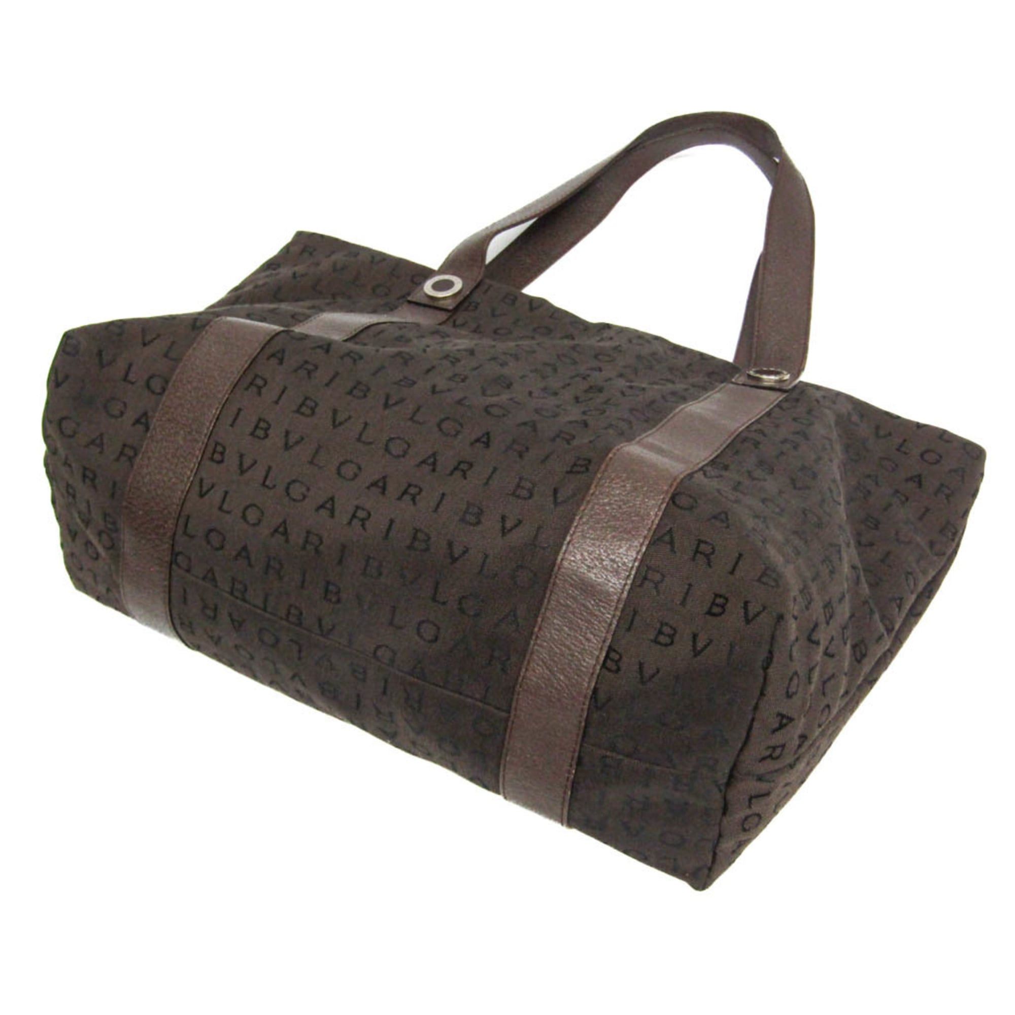 Bvlgari Bvlgari Logomania Sophia Large Tote Women's Canvas,Leather Tote Bag Brown Size ONE SIZE - 2 Thumbnail