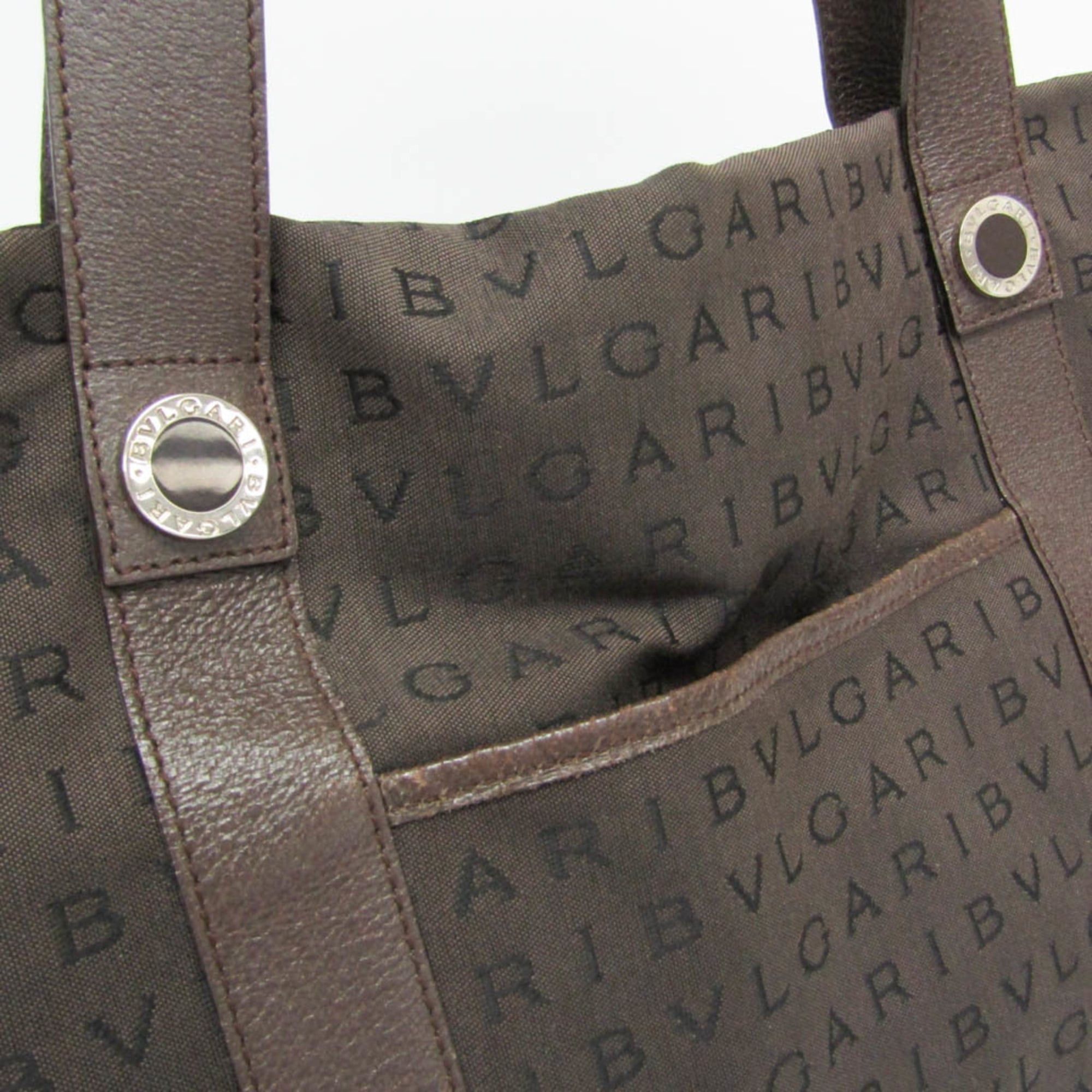 Bvlgari Bvlgari Logomania Sophia Large Tote Women's Canvas,Leather Tote Bag Brown Size ONE SIZE - 7 Thumbnail