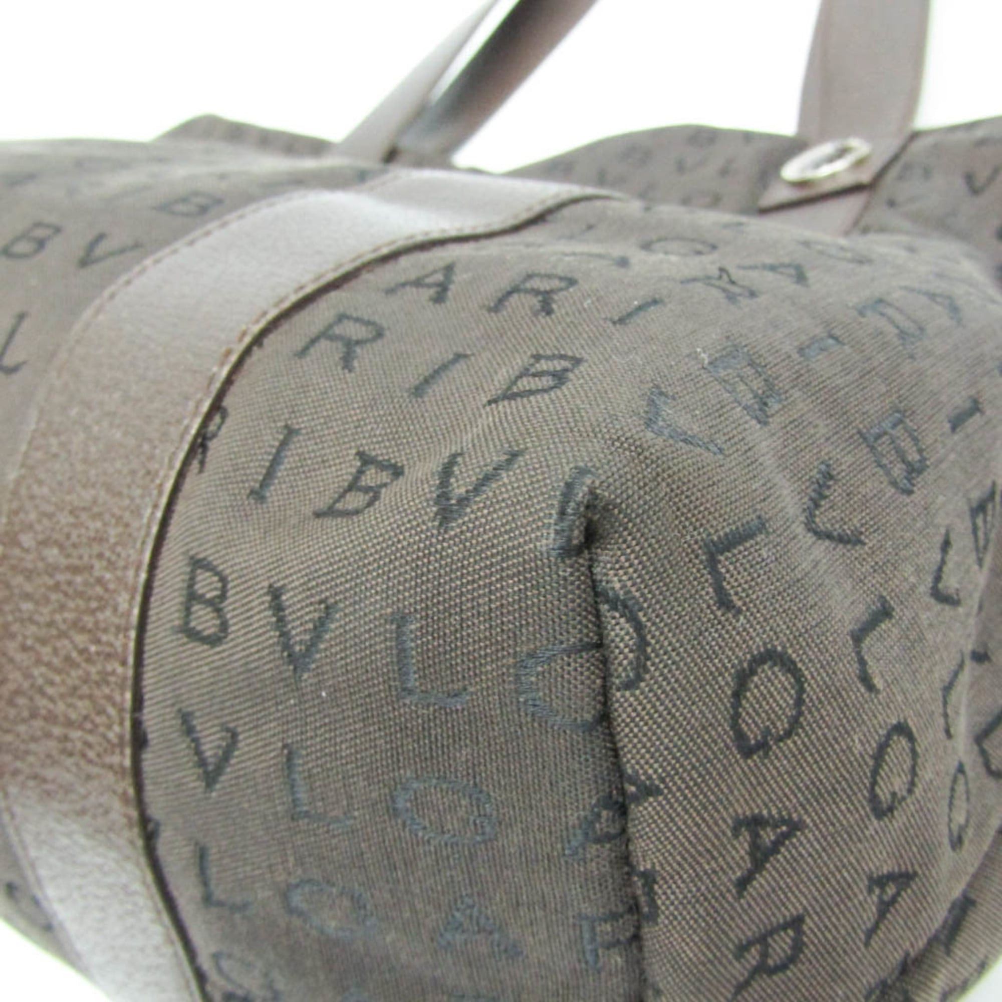 Bvlgari Bvlgari Logomania Sophia Large Tote Women's Canvas,Leather Tote Bag Brown Size ONE SIZE - 5 Thumbnail