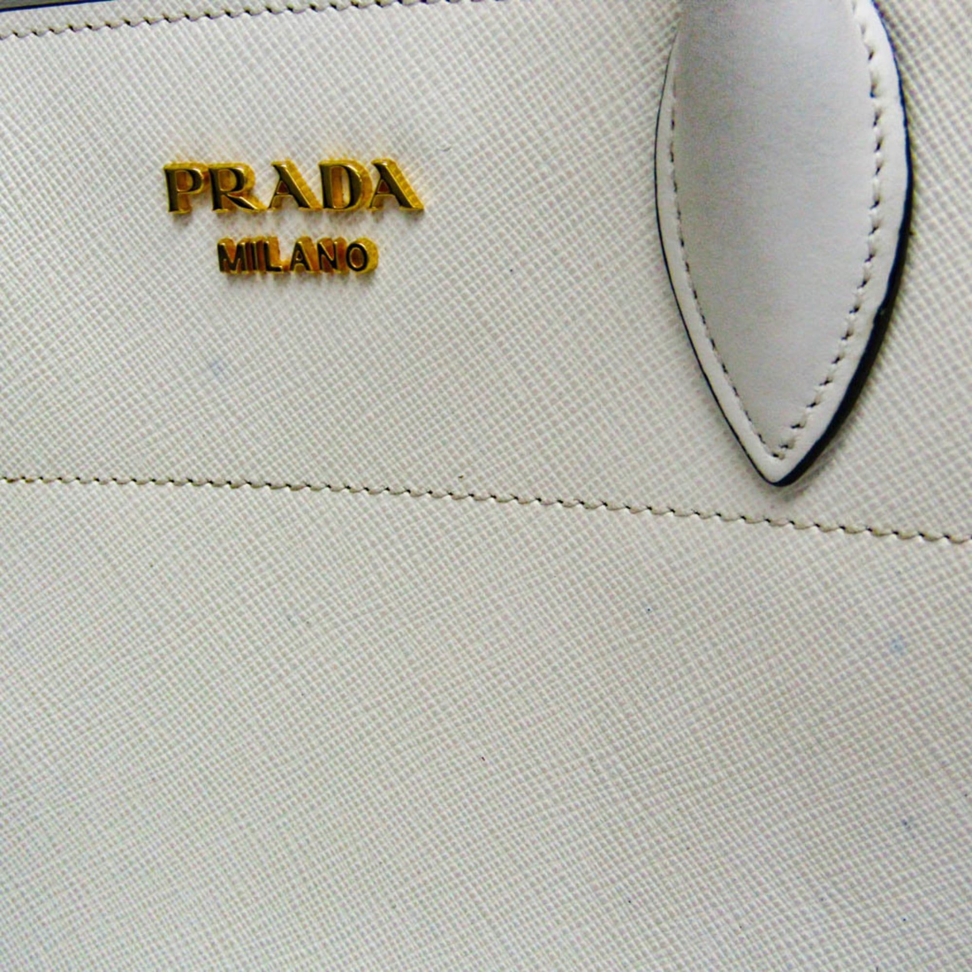 Prada Prada Bibliothèque 1BC034 Women's Leather Handbag,Shoulder Bag White Size ONE SIZE - 9 Thumbnail