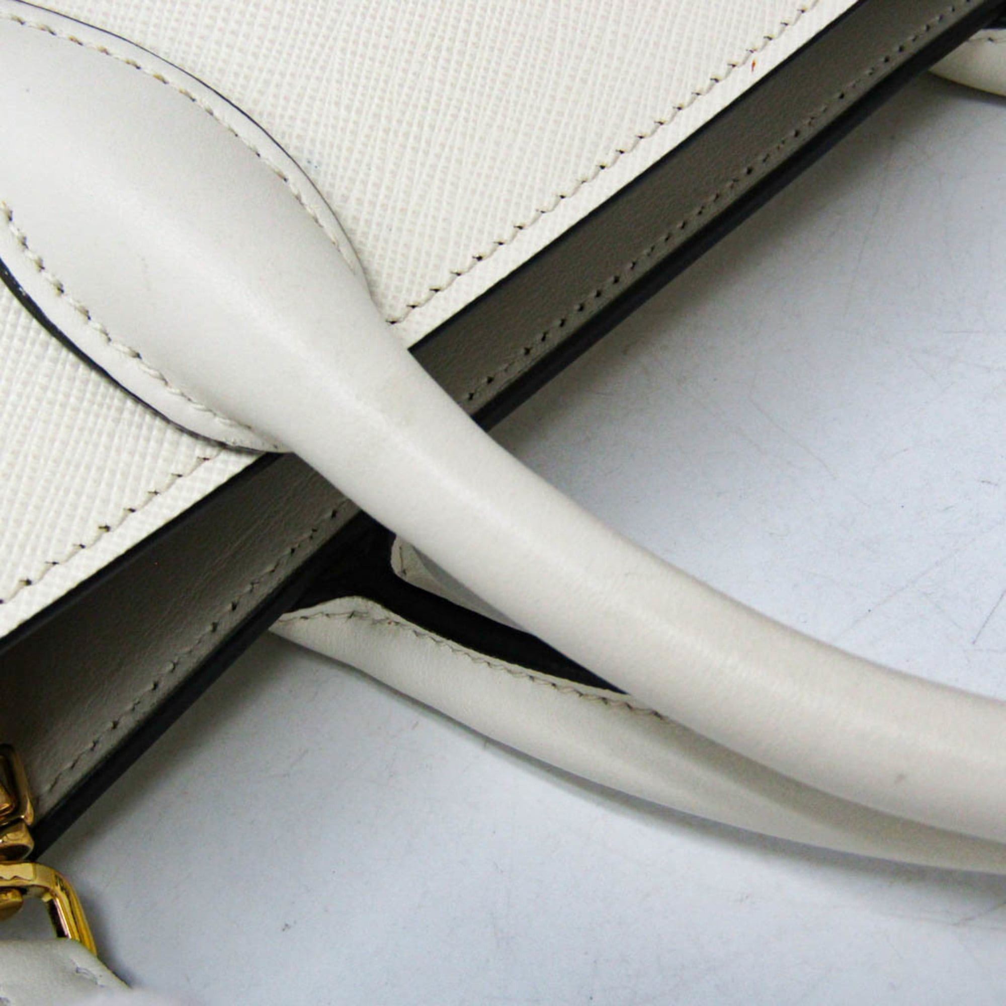Prada Prada Bibliothèque 1BC034 Women's Leather Handbag,Shoulder Bag White Size ONE SIZE - 14 Thumbnail