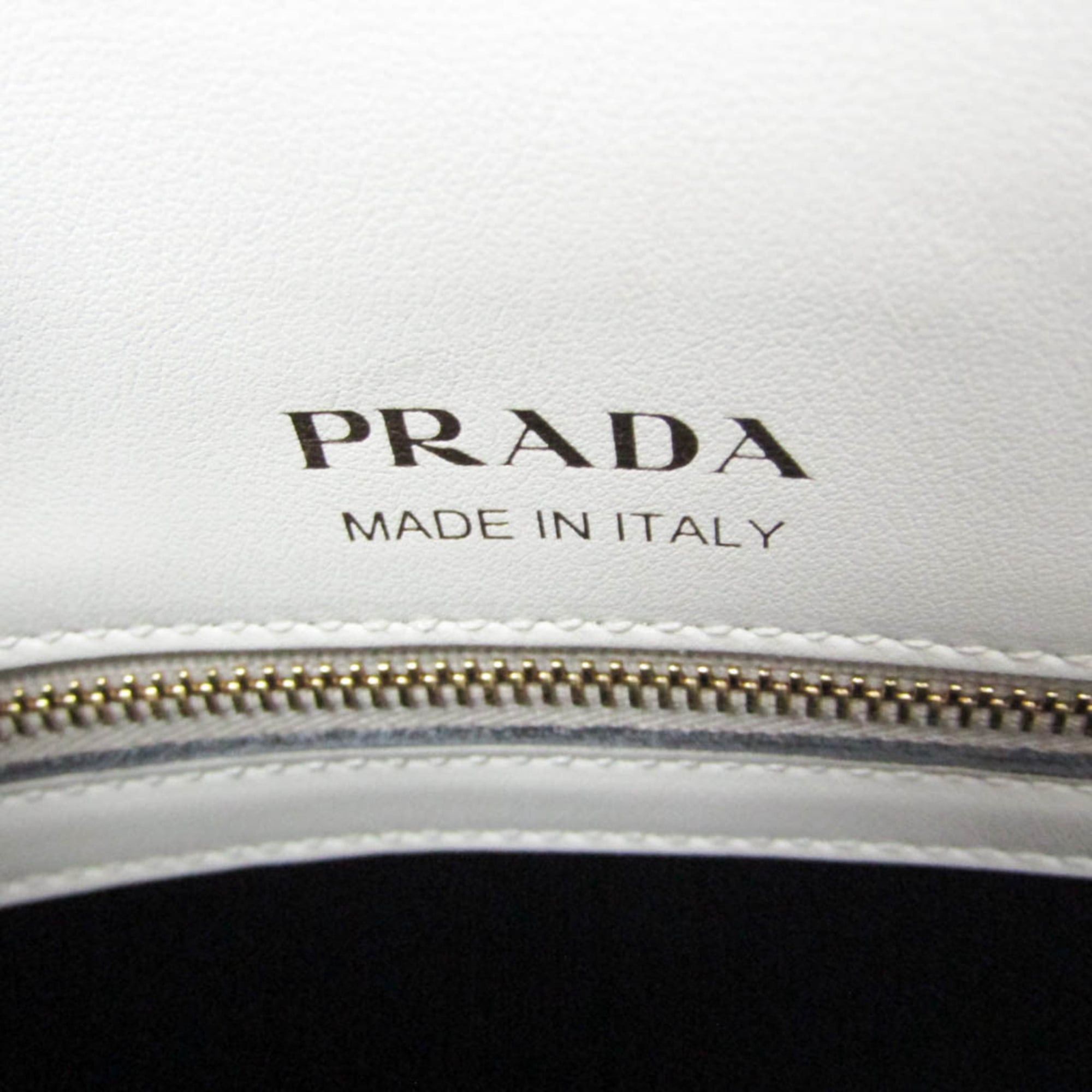 Prada Prada Bibliothèque 1BC034 Women's Leather Handbag,Shoulder Bag White Size ONE SIZE - 17 Thumbnail