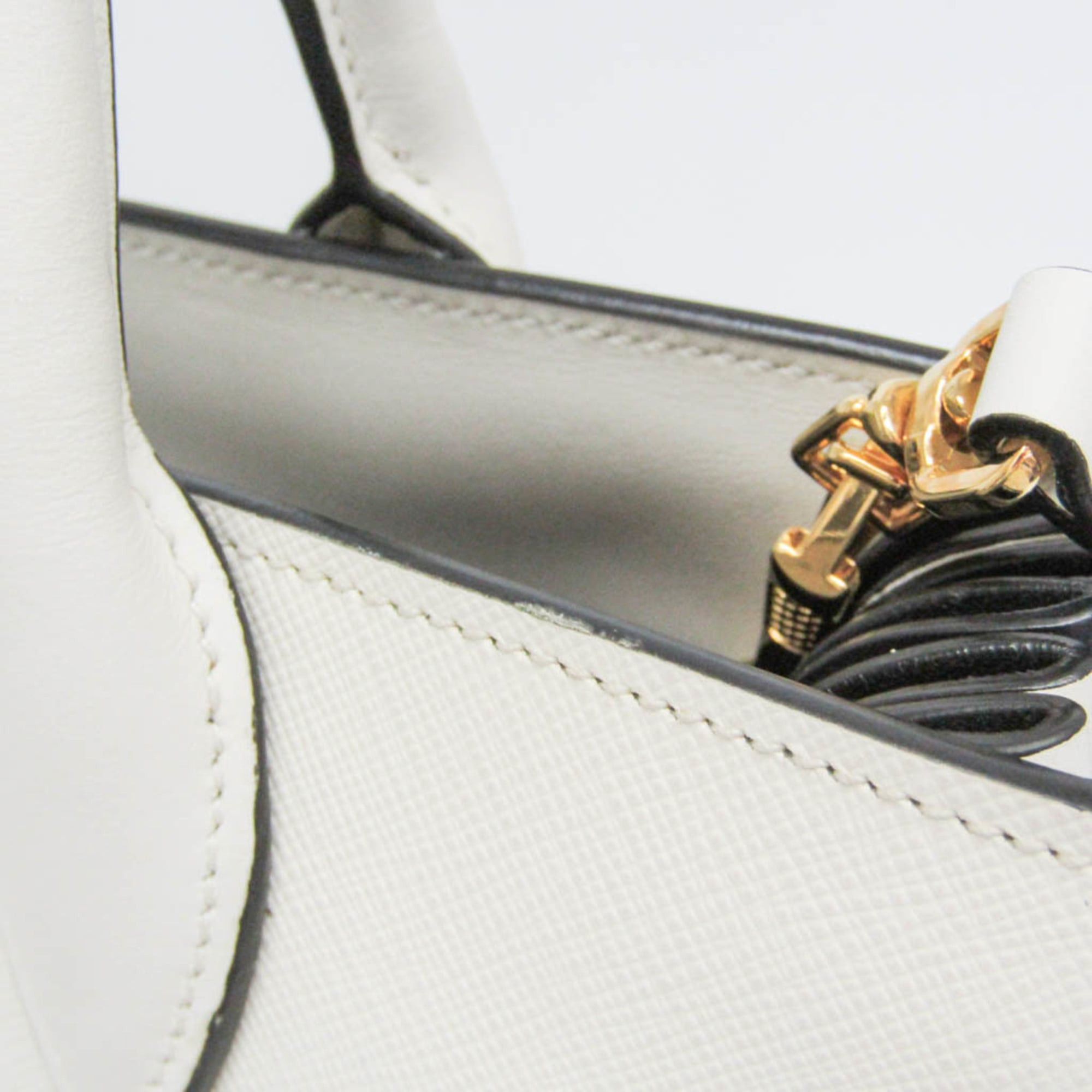 Prada Prada Bibliothèque 1BC034 Women's Leather Handbag,Shoulder Bag White Size ONE SIZE - 10 Thumbnail