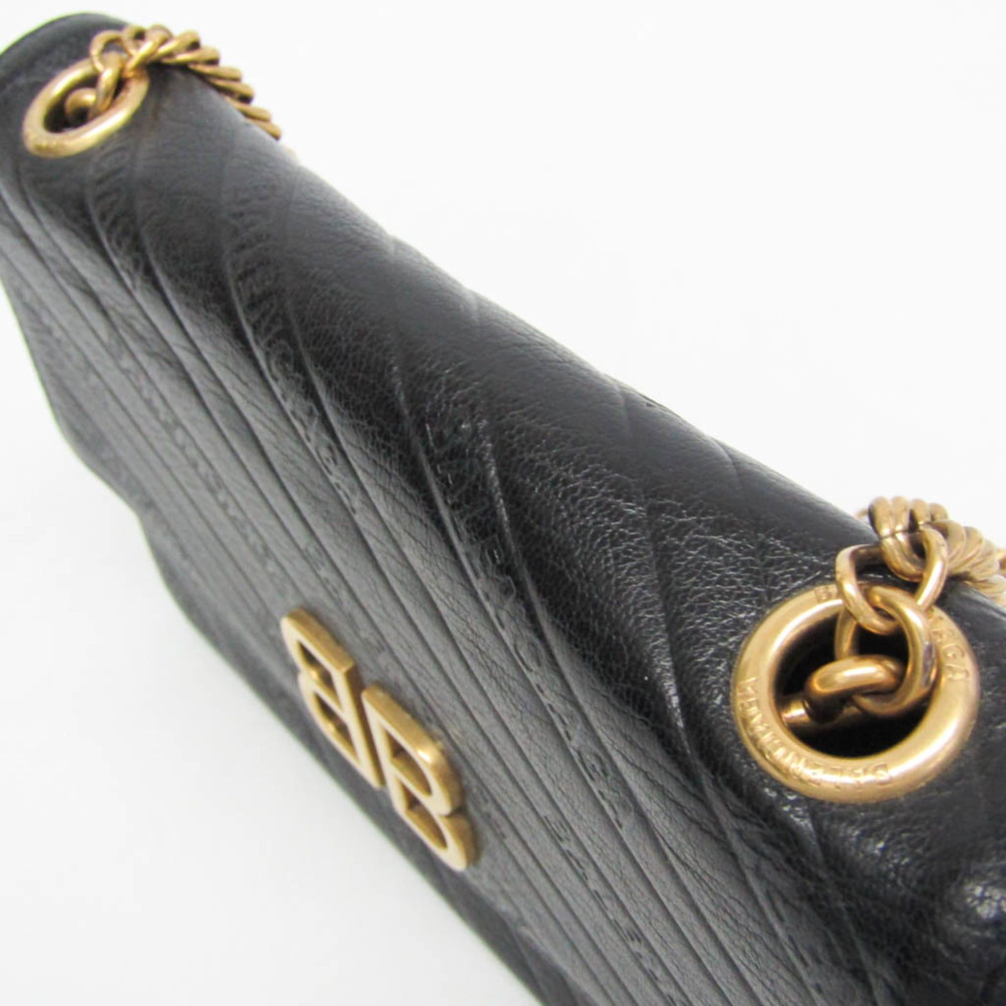 Balenciaga Balenciaga BB Logo Chain Shoulder Bag 526682 Women's Leather Shoulder Bag Black Size ONE SIZE - 11 Thumbnail