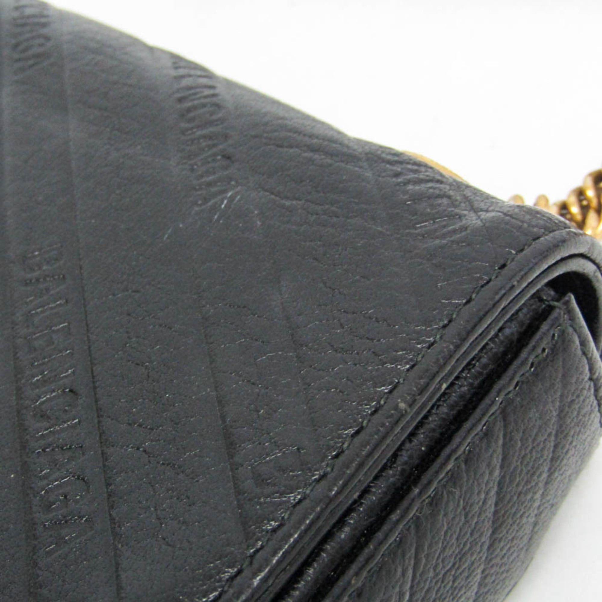 Balenciaga Balenciaga BB Logo Chain Shoulder Bag 526682 Women's Leather Shoulder Bag Black Size ONE SIZE - 7 Thumbnail