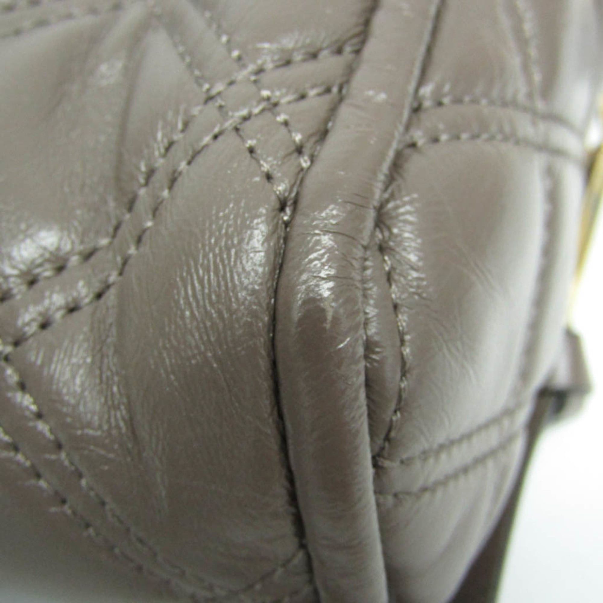 Marc Jacobs Marc Jacobs The Quilted Softshot M0015419 Women's Leather Shoulder Bag Gray Beige Size ONE SIZE - 4 Thumbnail