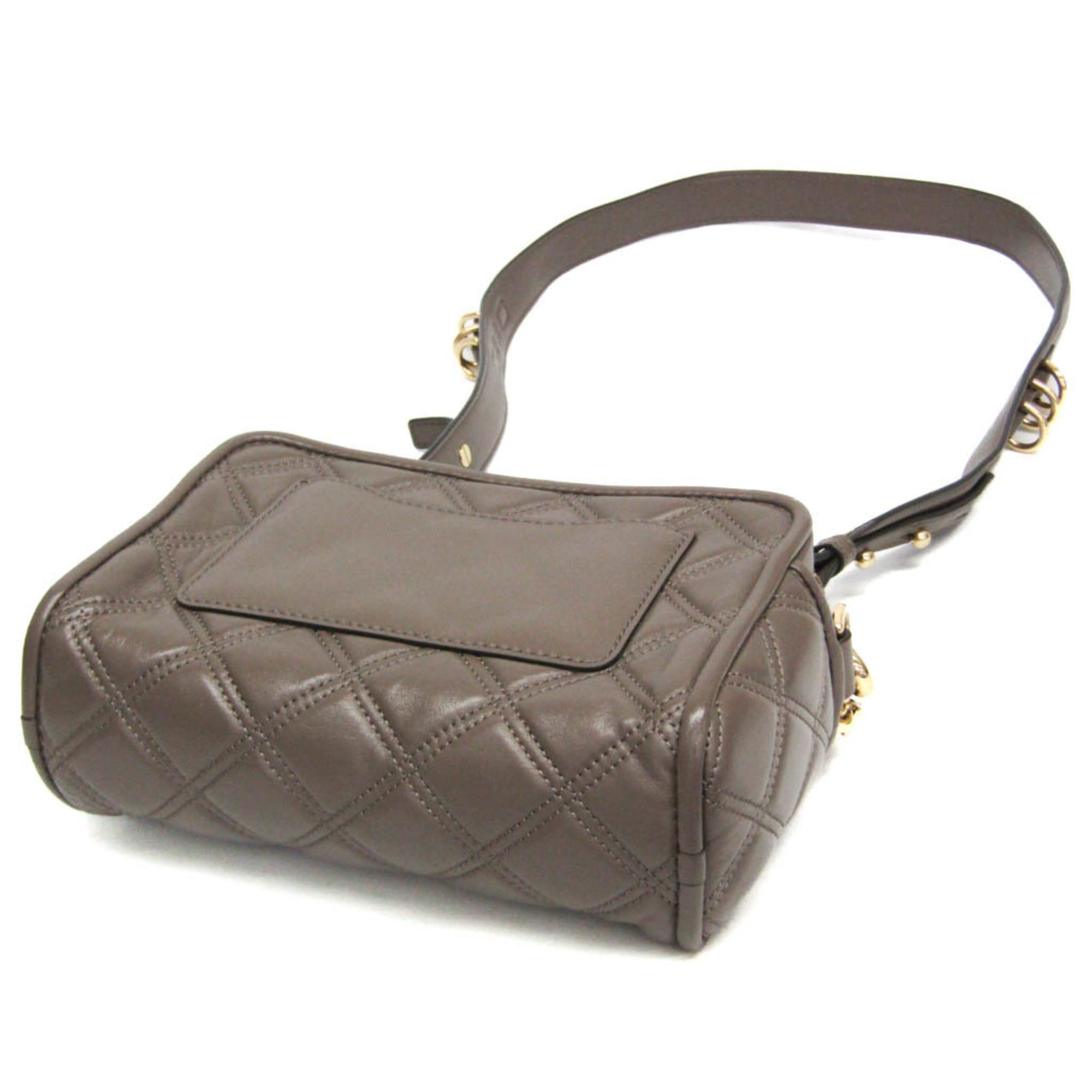 Marc Jacobs Marc Jacobs The Quilted Softshot M0015419 Women's Leather Shoulder Bag Gray Beige Size ONE SIZE - 2 Thumbnail