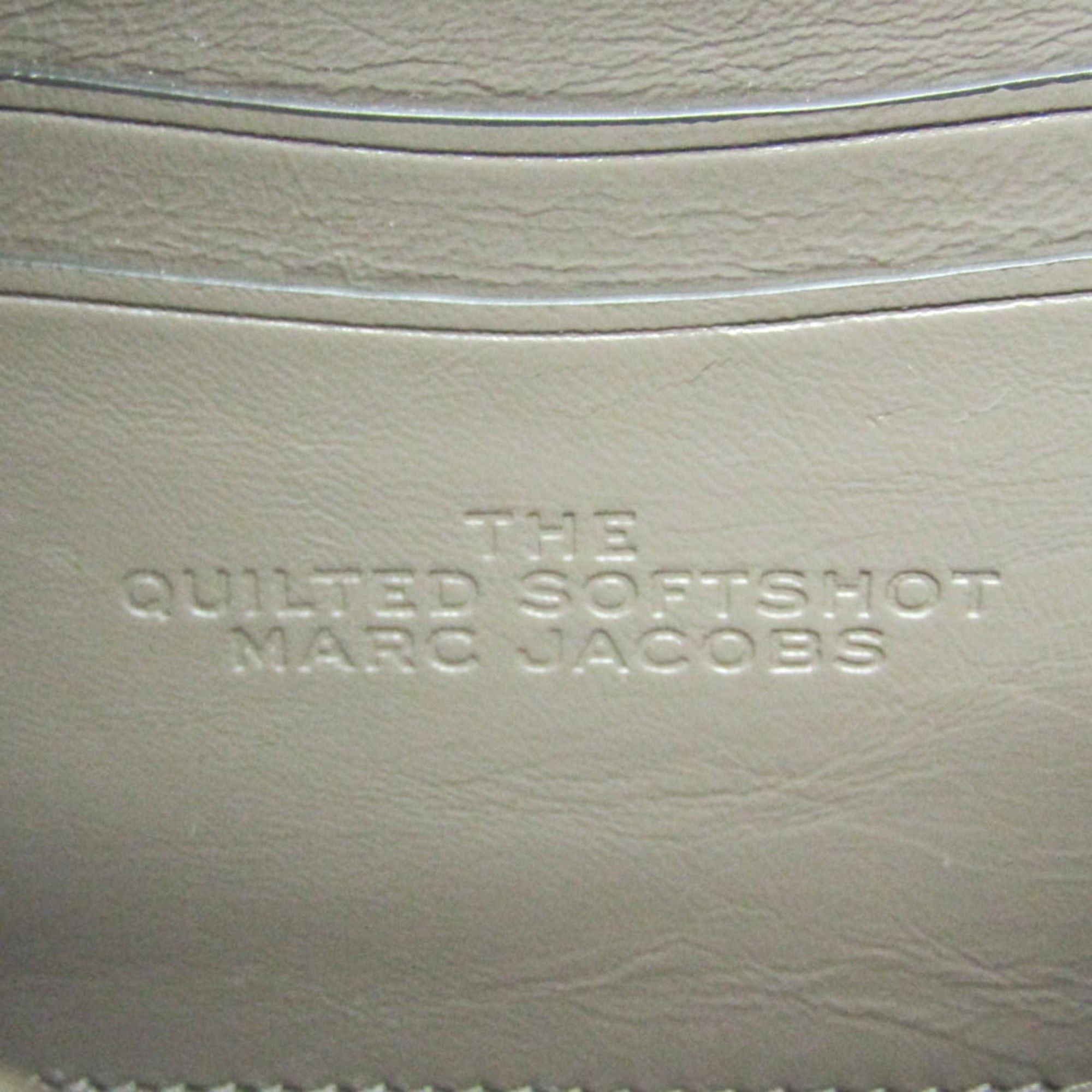 Marc Jacobs Marc Jacobs The Quilted Softshot M0015419 Women's Leather Shoulder Bag Gray Beige Size ONE SIZE - 15 Thumbnail