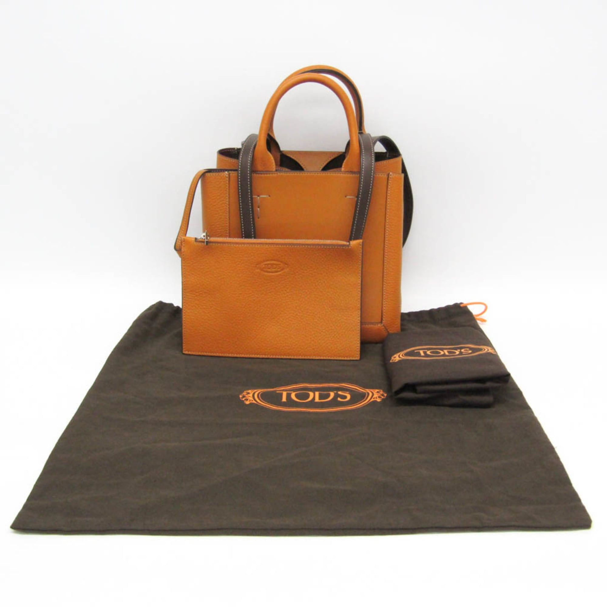 Tod's Tod's Double Up Tote Bag Women's Leather Handbag,Shoulder Bag Camel,Dark Brown Size ONE SIZE - 2 Thumbnail