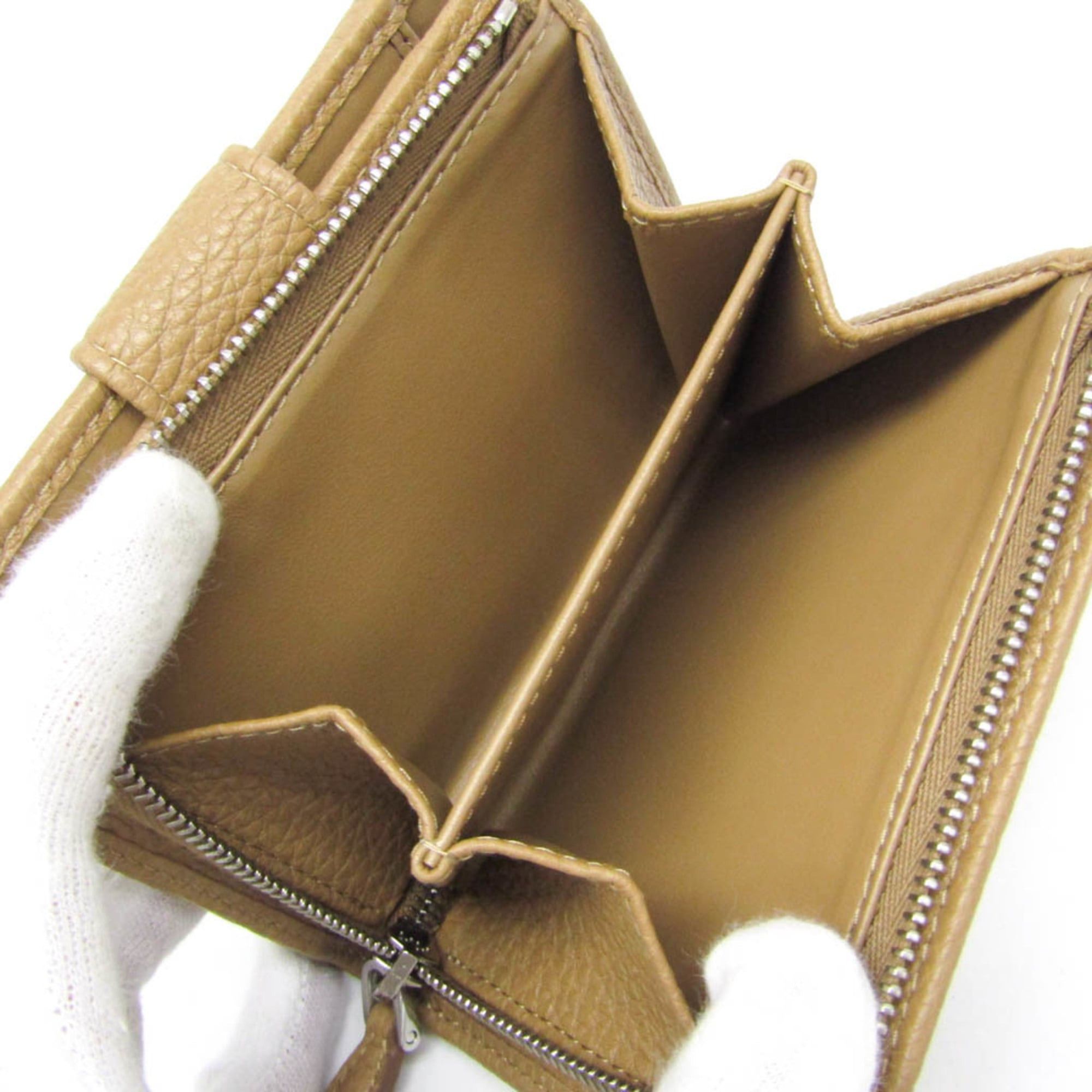 Prada Prada VITELLO DAINO 1ML018 Women's Leather Middle Wallet (bi-fold) Camel Size ONE SIZE - 5 Thumbnail