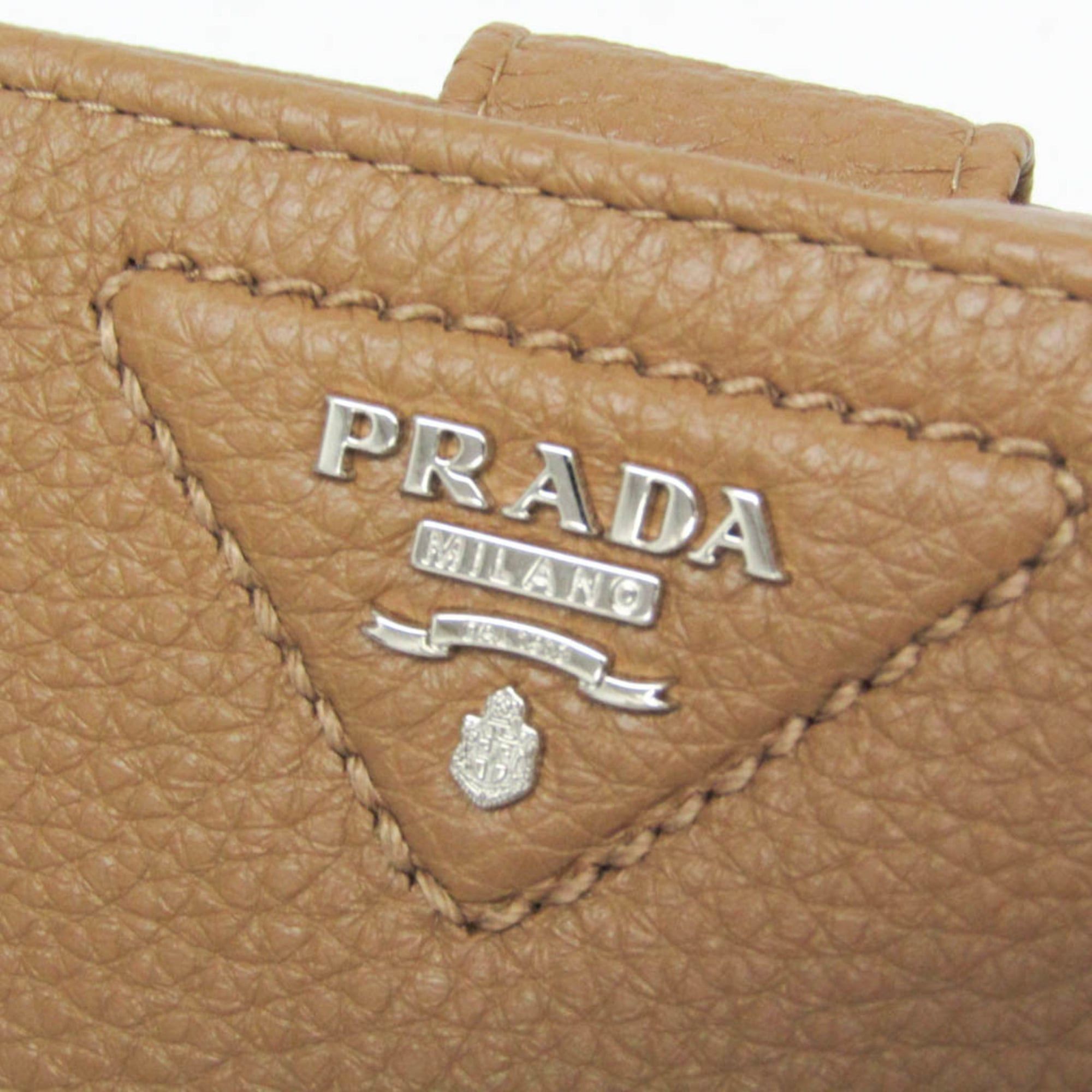 Prada Prada VITELLO DAINO 1ML018 Women's Leather Middle Wallet (bi-fold) Camel Size ONE SIZE - 9 Thumbnail