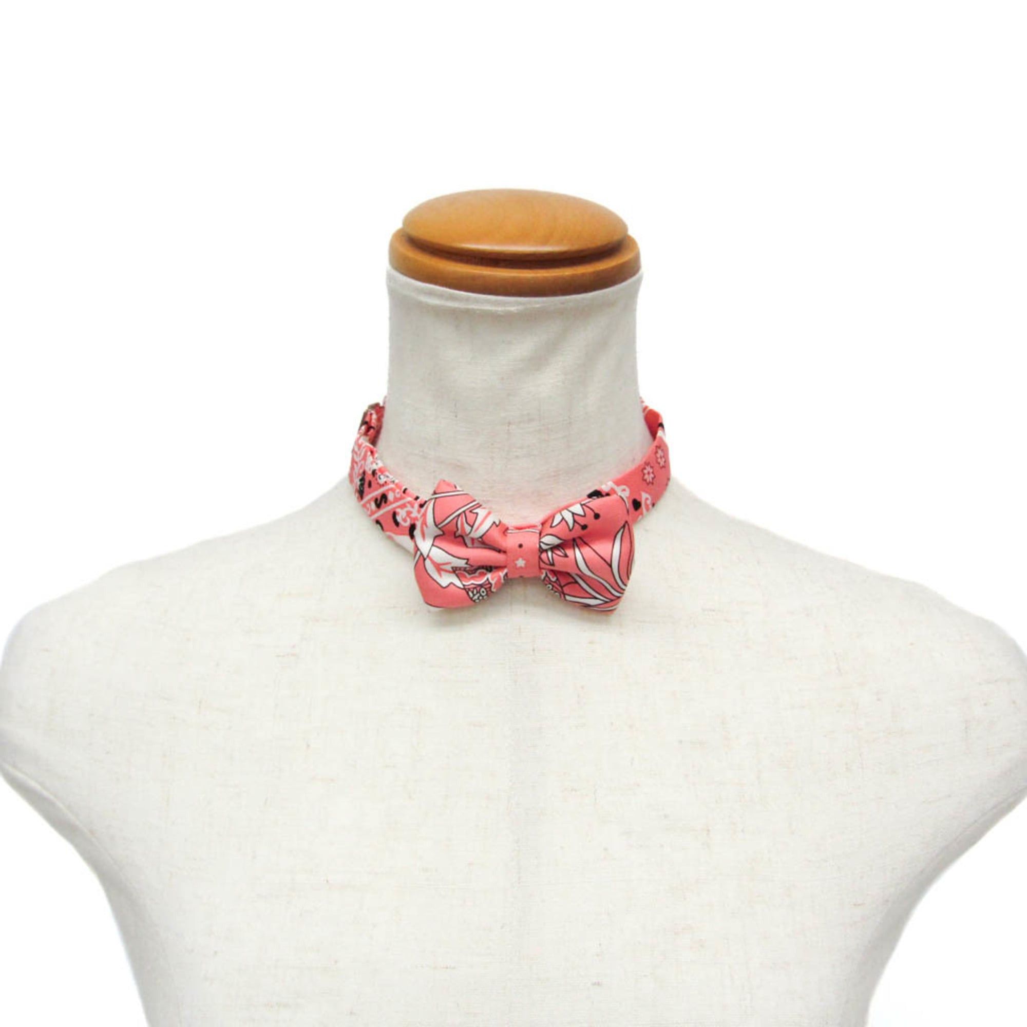 Hermes Hermes Mini Bowtie Fleurs Et Papillons De Tissus Boys Silk Bow Tie Flowers Pink Size ONE SIZE - 15 Thumbnail
