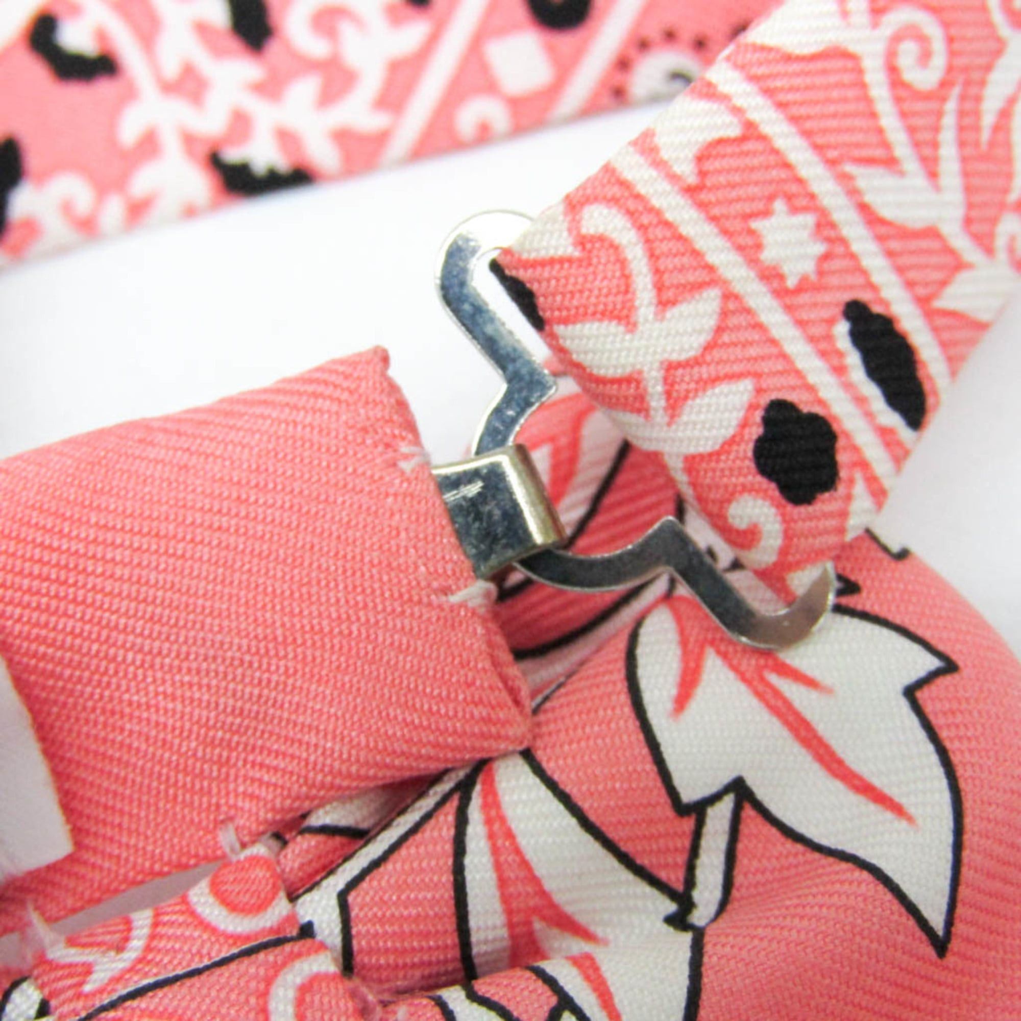 Hermes Hermes Mini Bowtie Fleurs Et Papillons De Tissus Boys Silk Bow Tie Flowers Pink Size ONE SIZE - 10 Thumbnail