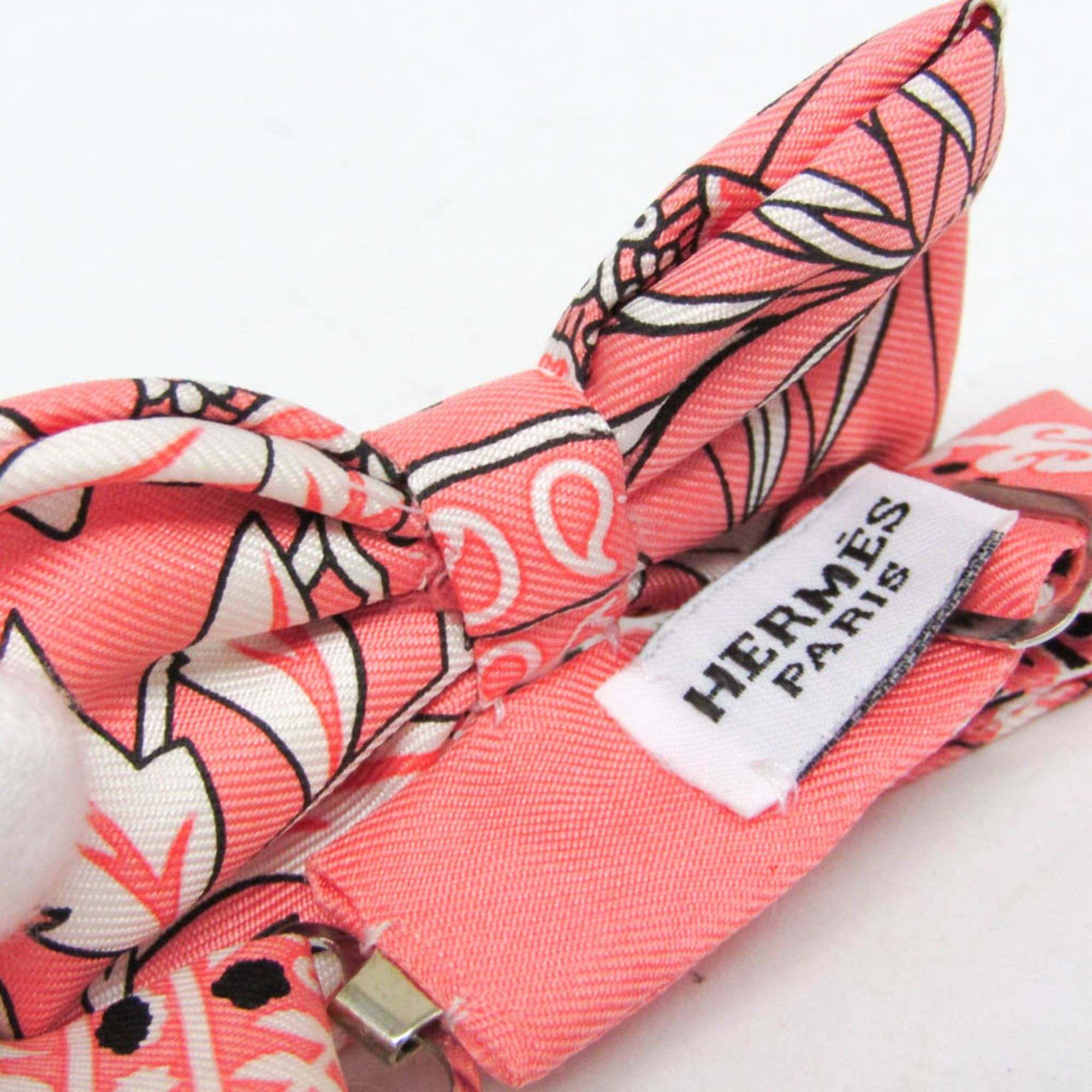 Hermes Hermes Mini Bowtie Fleurs Et Papillons De Tissus Boys Silk Bow Tie Flowers Pink Size ONE SIZE - 7 Thumbnail