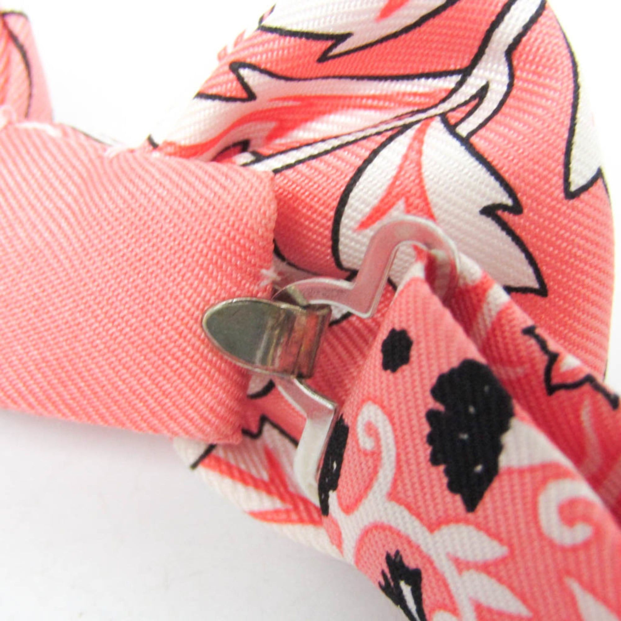 Hermes Hermes Mini Bowtie Fleurs Et Papillons De Tissus Boys Silk Bow Tie Flowers Pink Size ONE SIZE - 5 Thumbnail