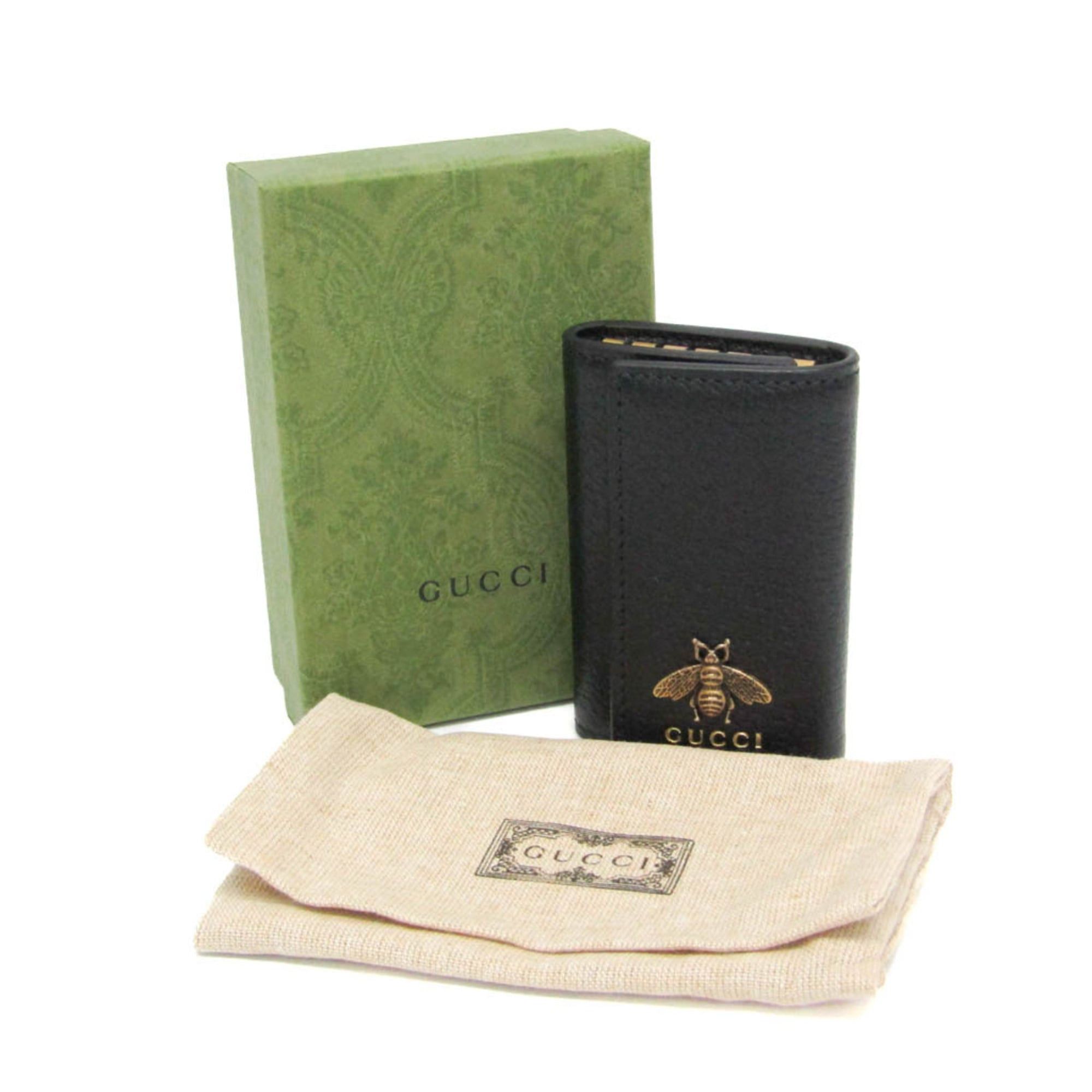 Gucci Gucci Animalier Bee 523683 Men,Women Leather Key Case Black Size ONE SIZE - 2 Thumbnail