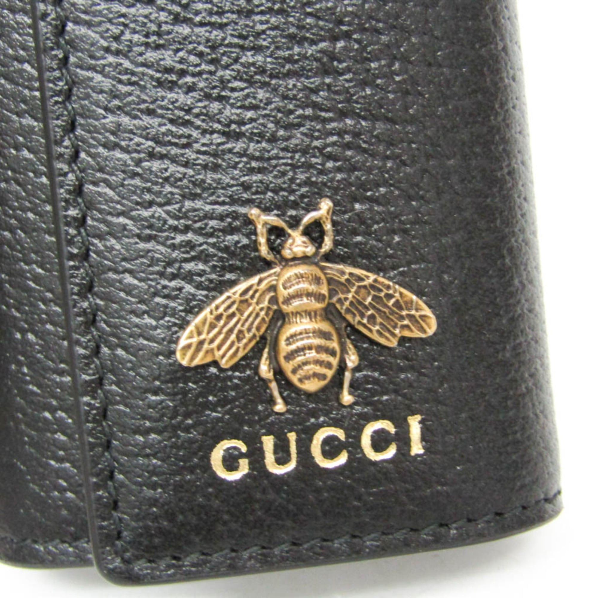 Gucci Gucci Animalier Bee 523683 Men,Women Leather Key Case Black Size ONE SIZE - 7 Thumbnail