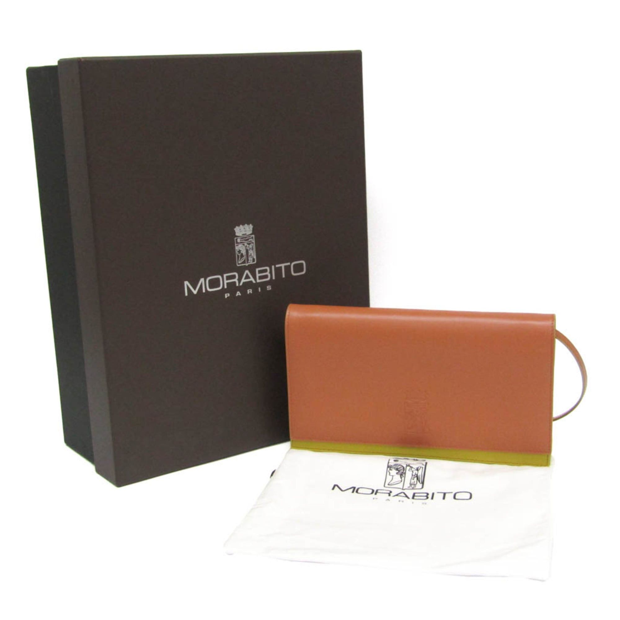 Other Morabito Le Blason Women's Leather Clutch Bag,Shoulder Bag Brown,Light Green Size ONE SIZE - 2 Thumbnail